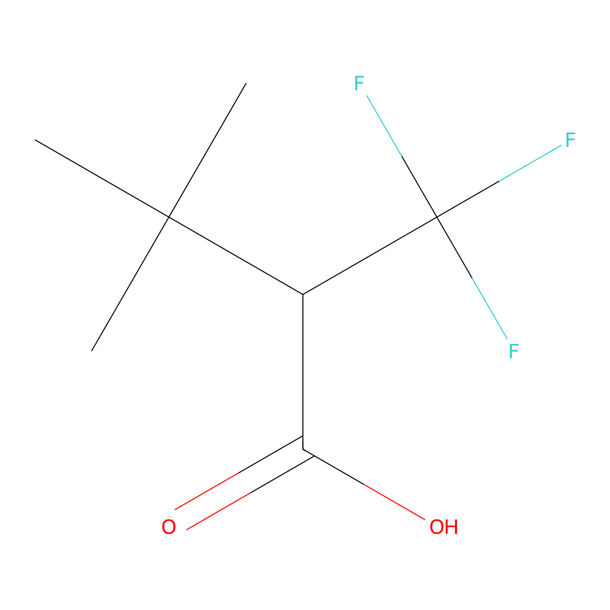 3,3-Dimethyl-2-(trifluoromethyl)butanoic acid molecular structure, CAS 1547081-06-0