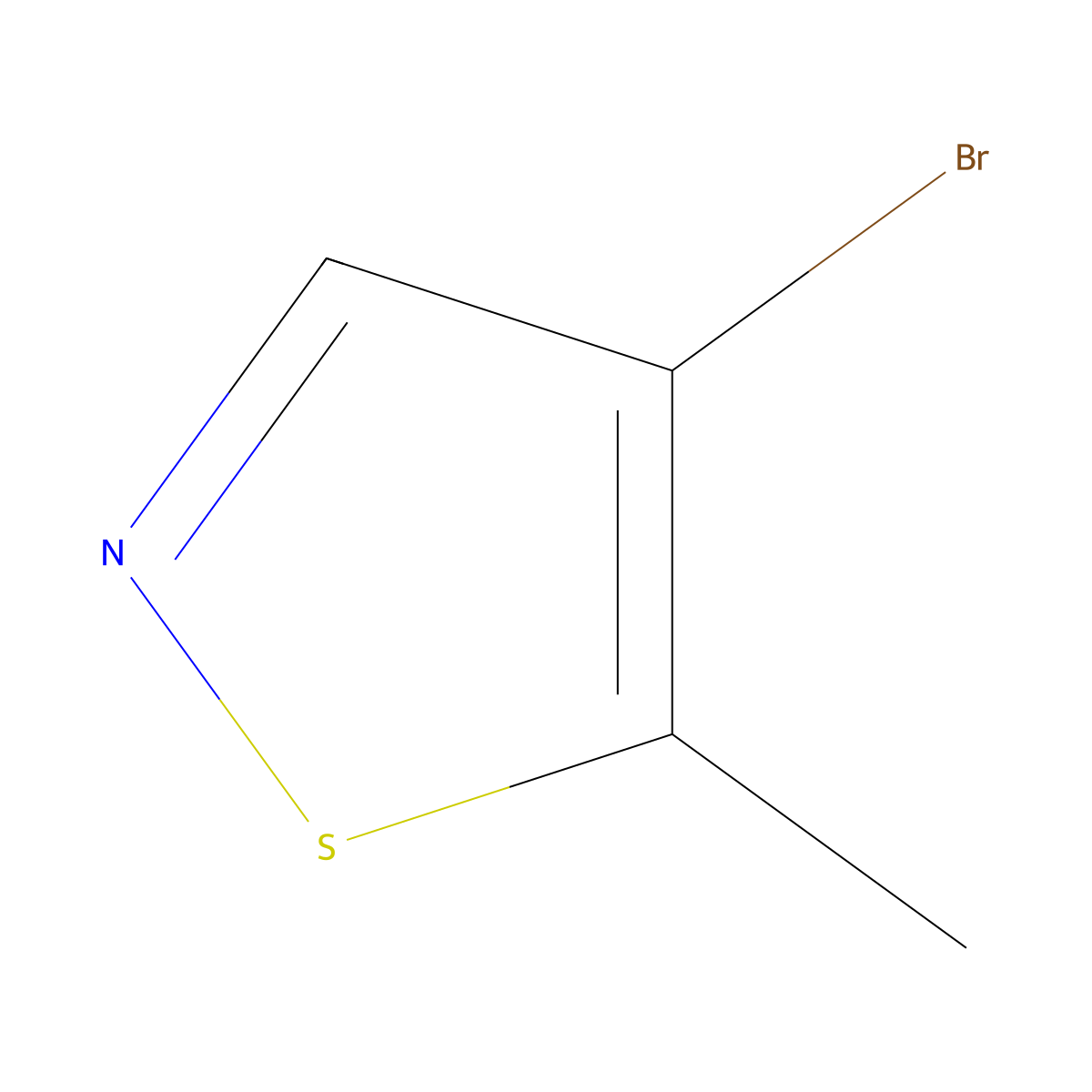 4-Bromo-5-methyl-1,2-thiazole molecular structure, CAS 1547081-09-3