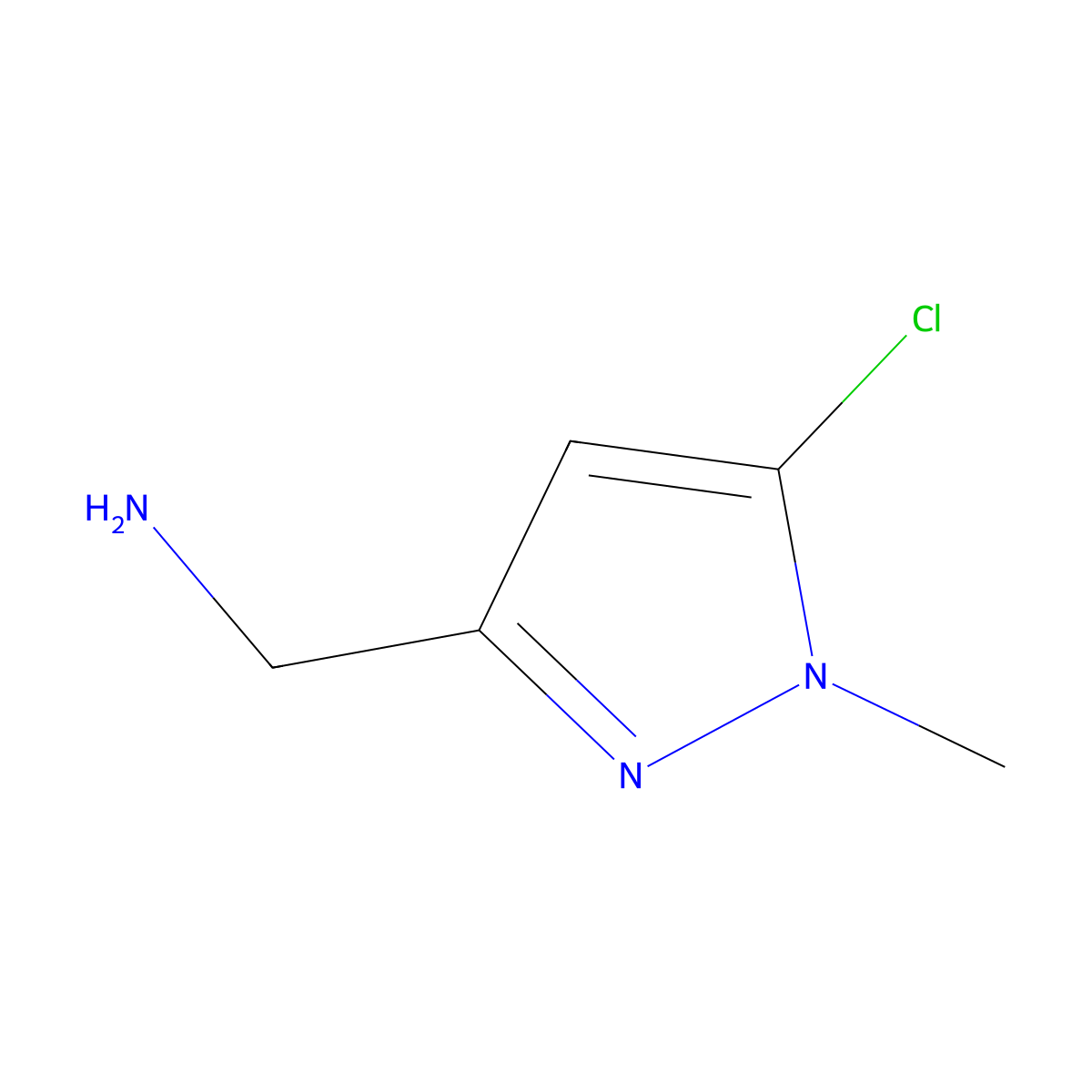 (5-Chloro-1-methyl-1h-pyrazol-3-yl)methanamine molecular structure, CAS 1547083-88-4