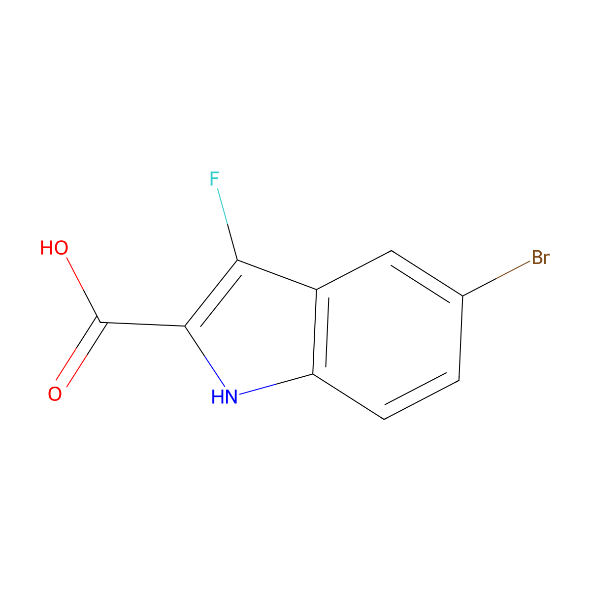 5-Bromo-3-fluoro-1H-indole-2-carboxylic acid molecular structure, CAS 1547084-95-6