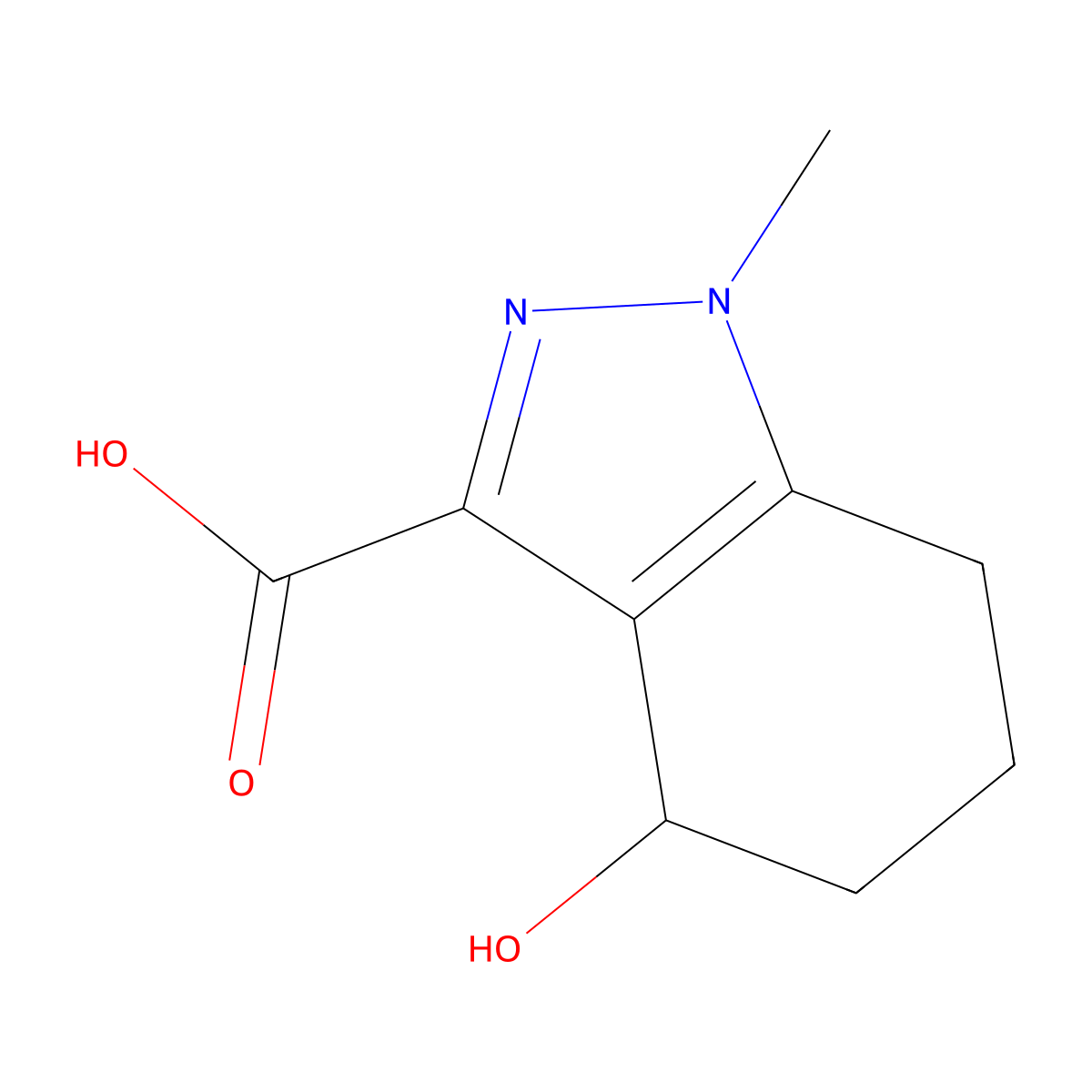 4-hydroxy-1-methyl-4,5,6,7-tetrahydro-1H-indazole-3-carboxylic acid molecular structure, CAS 1547088-65-2