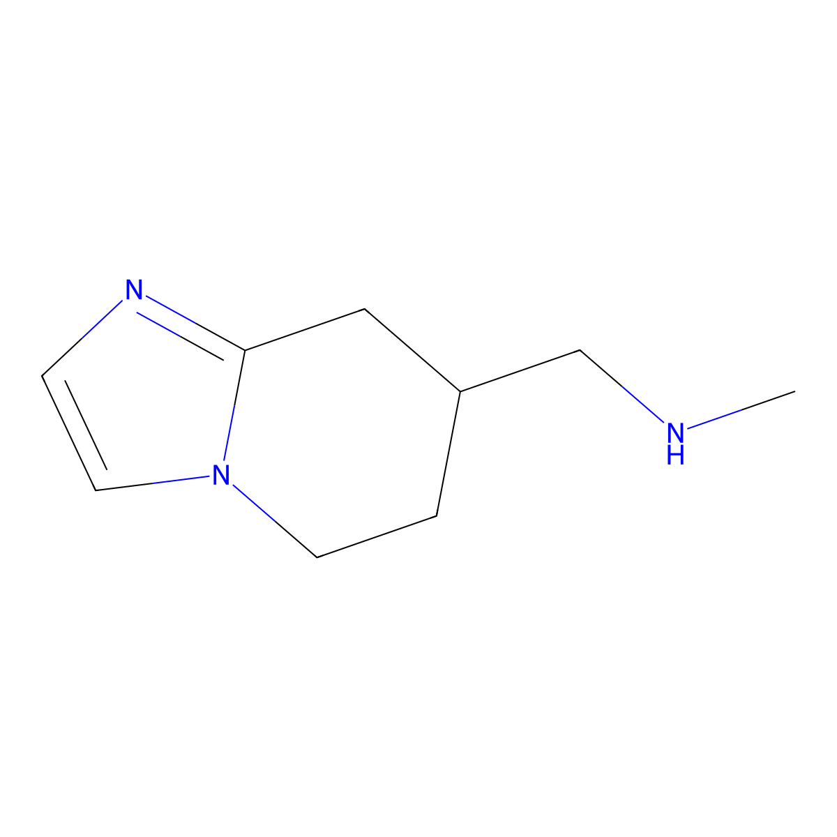 ((5H,6H,7H,8H-imidazo(1,2-a)pyridin-7-yl)methyl)(methyl)amine molecular structure, CAS 1547089-77-9