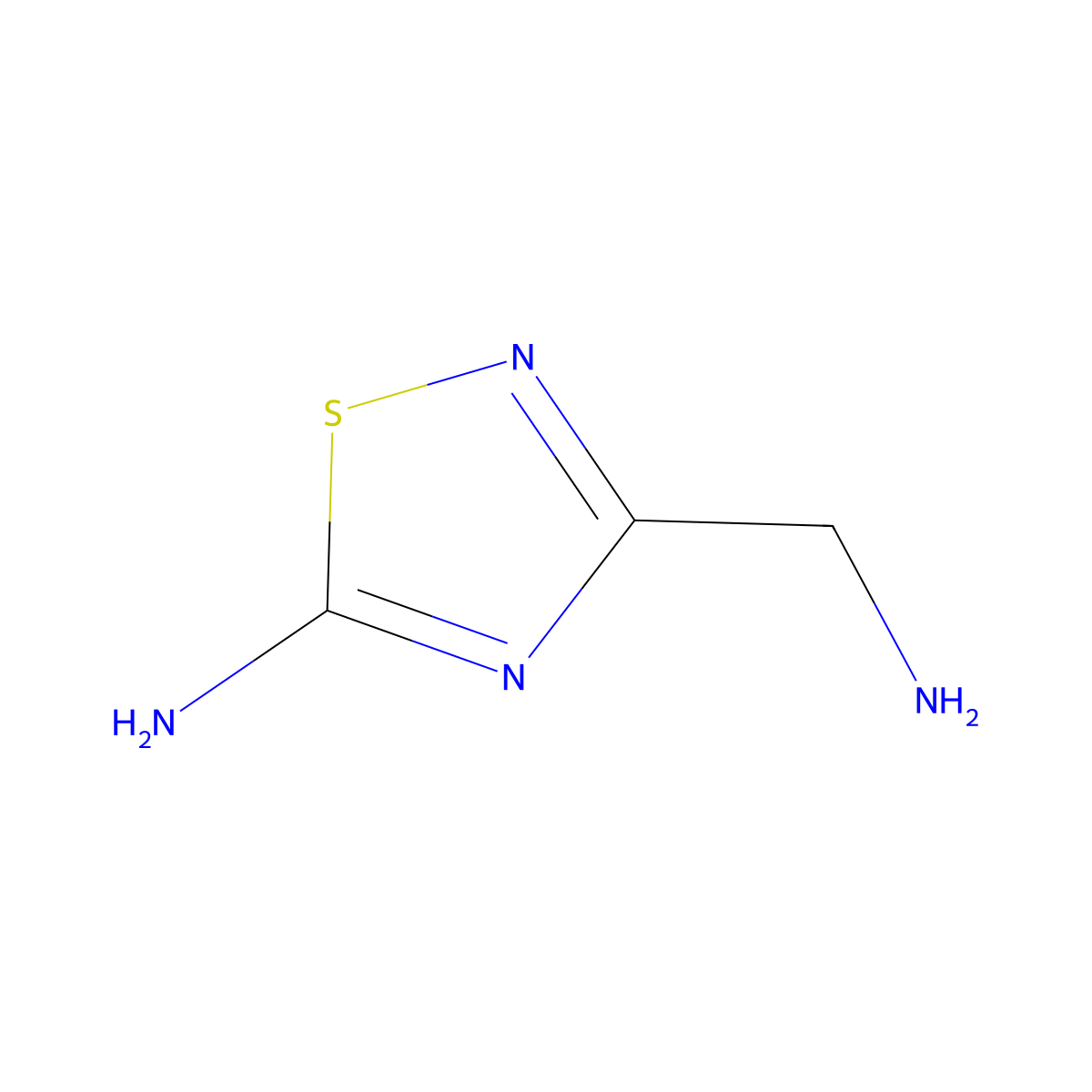 3-(Aminomethyl)-1,2,4-thiadiazol-5-amine molecular structure, CAS 1547091-12-2