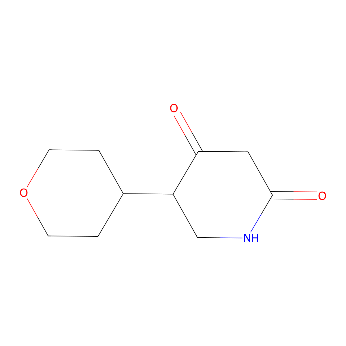 5-(Oxan-4-yl)piperidine-2,4-dione molecular structure, CAS 1547092-68-1