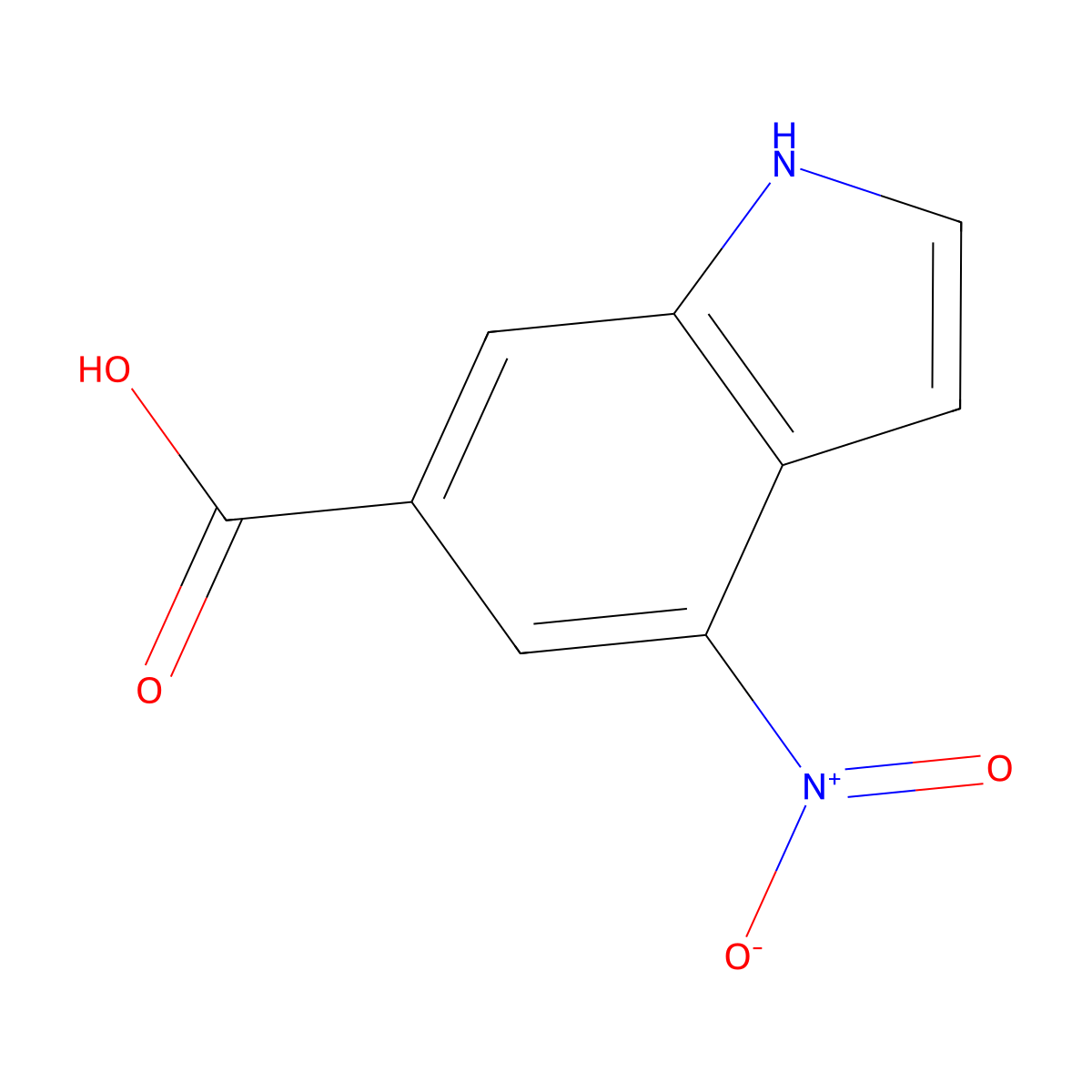4-nitro-1H-indole-6-carboxylic acid molecular structure, CAS 1547093-97-9