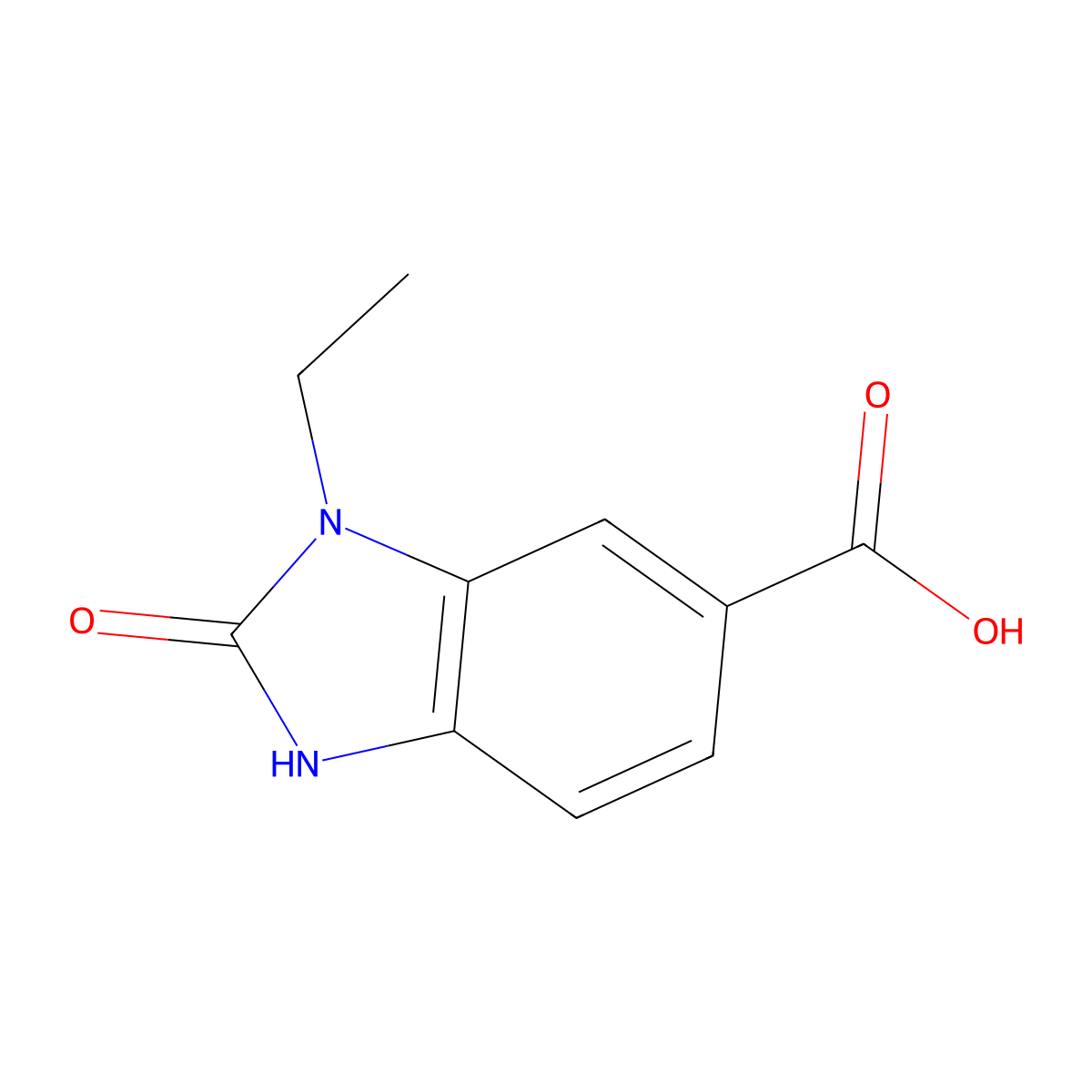 3-ethyl-2-oxo-2,3-dihydro-1H-1,3-benzodiazole-5-carboxylic acid molecular structure, CAS 1547093-99-1