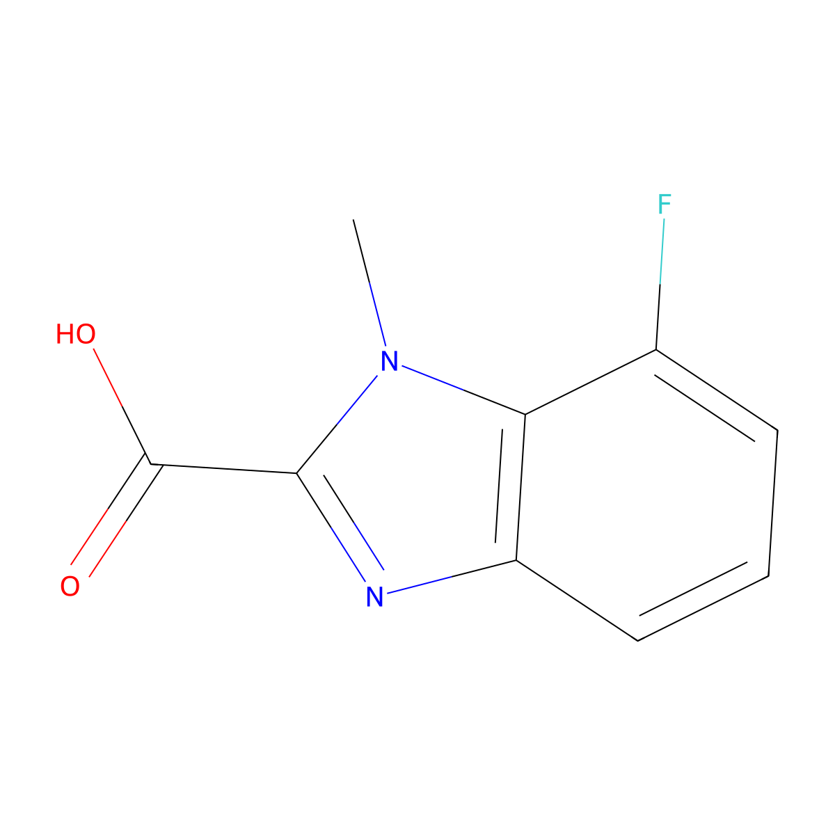 7-Fluoro-1-methyl-benzimidazole-2-carboxylic acid molecular structure, CAS 1547098-49-6