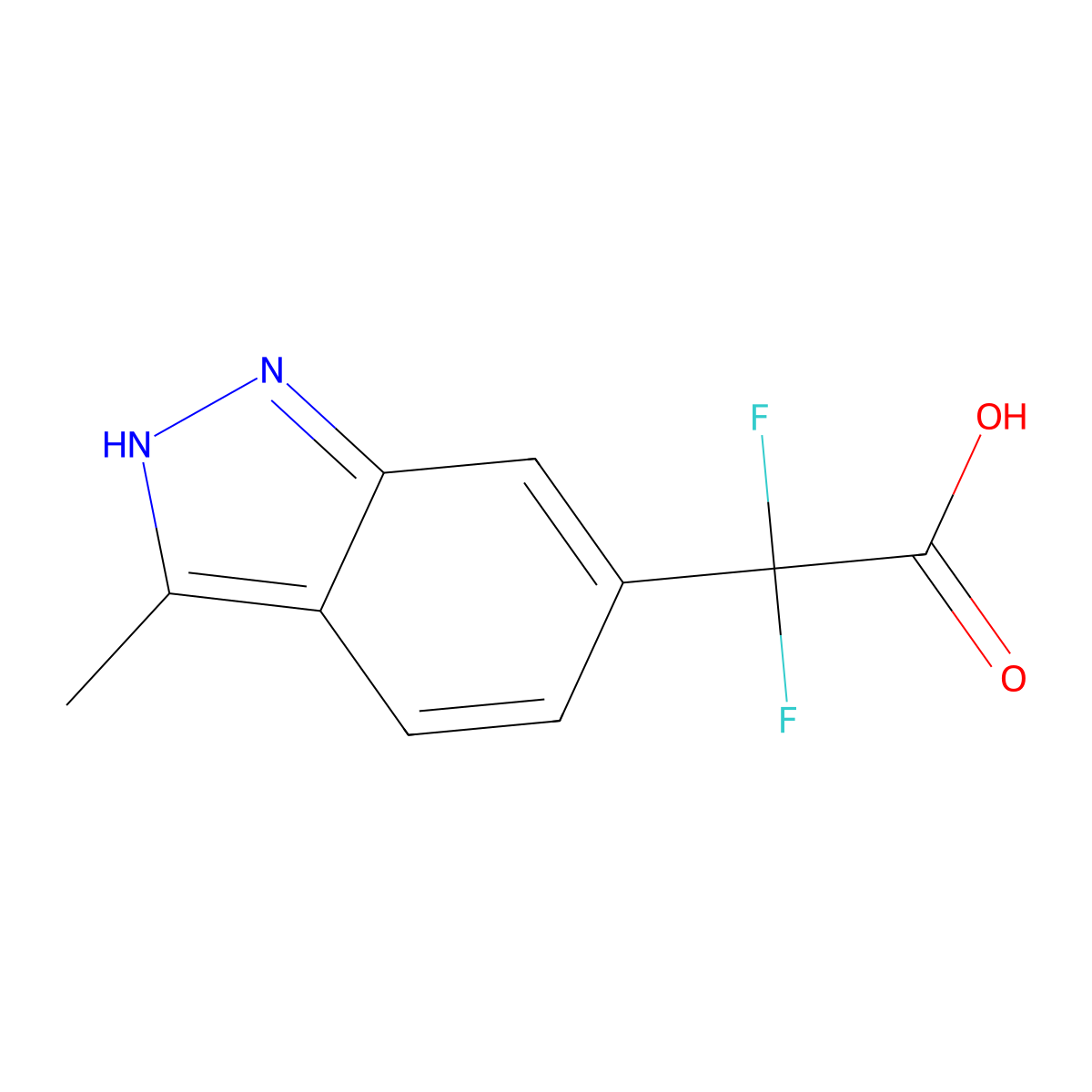 2,2-difluoro-2-(3-methyl-1H-indazol-6-yl)acetic acid molecular structure, CAS 1547098-94-1