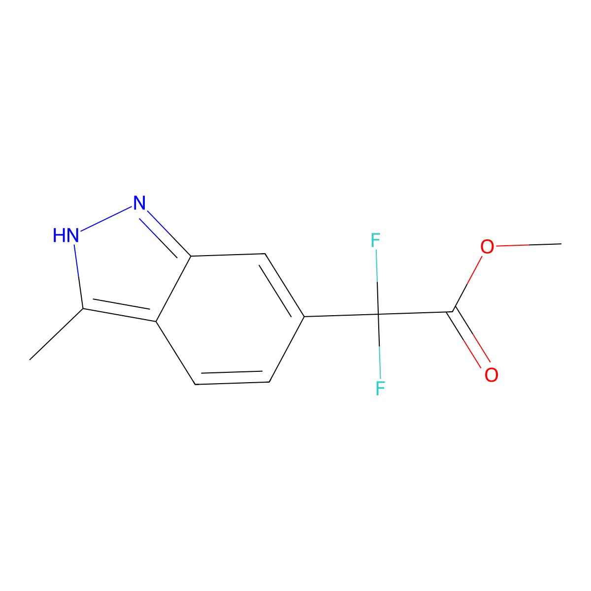 methyl 2,2-difluoro-2-(3-methyl-1H-indazol-6-yl)acetate molecular structure, CAS 1547098-96-3