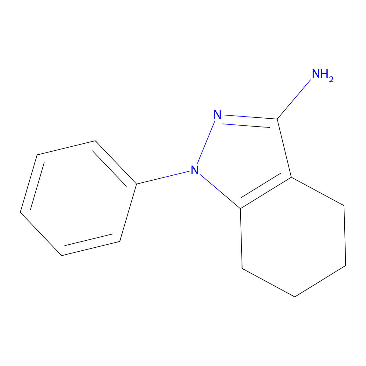 1-phenyl-4,5,6,7-tetrahydro-1H-indazol-3-amine molecular structure, CAS 1547100-25-3