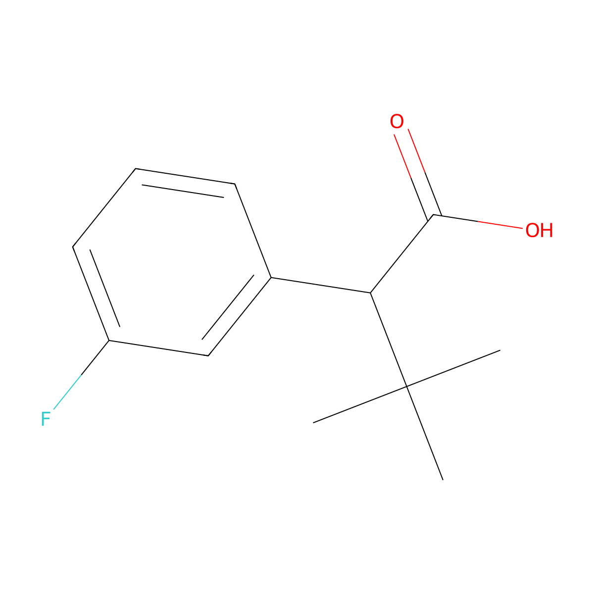 2-(3-Fluorophenyl)-3,3-dimethylbutanoic acid molecular structure, CAS 1547107-30-1