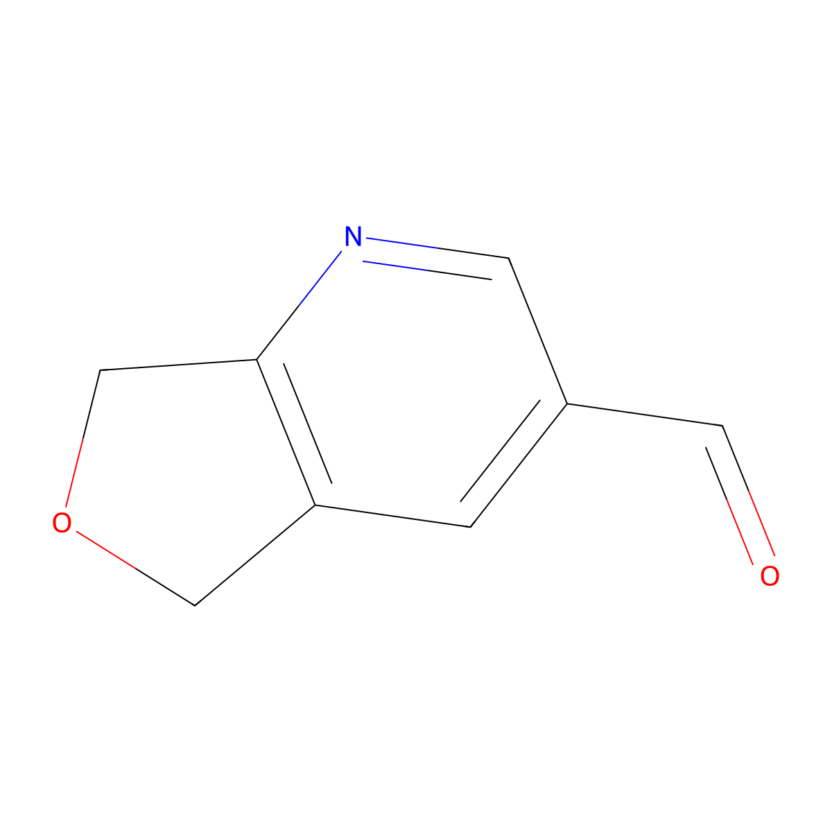 5H,7H-furo(3,4-b)pyridine-3-carbaldehyde molecular structure, CAS 1547108-50-8