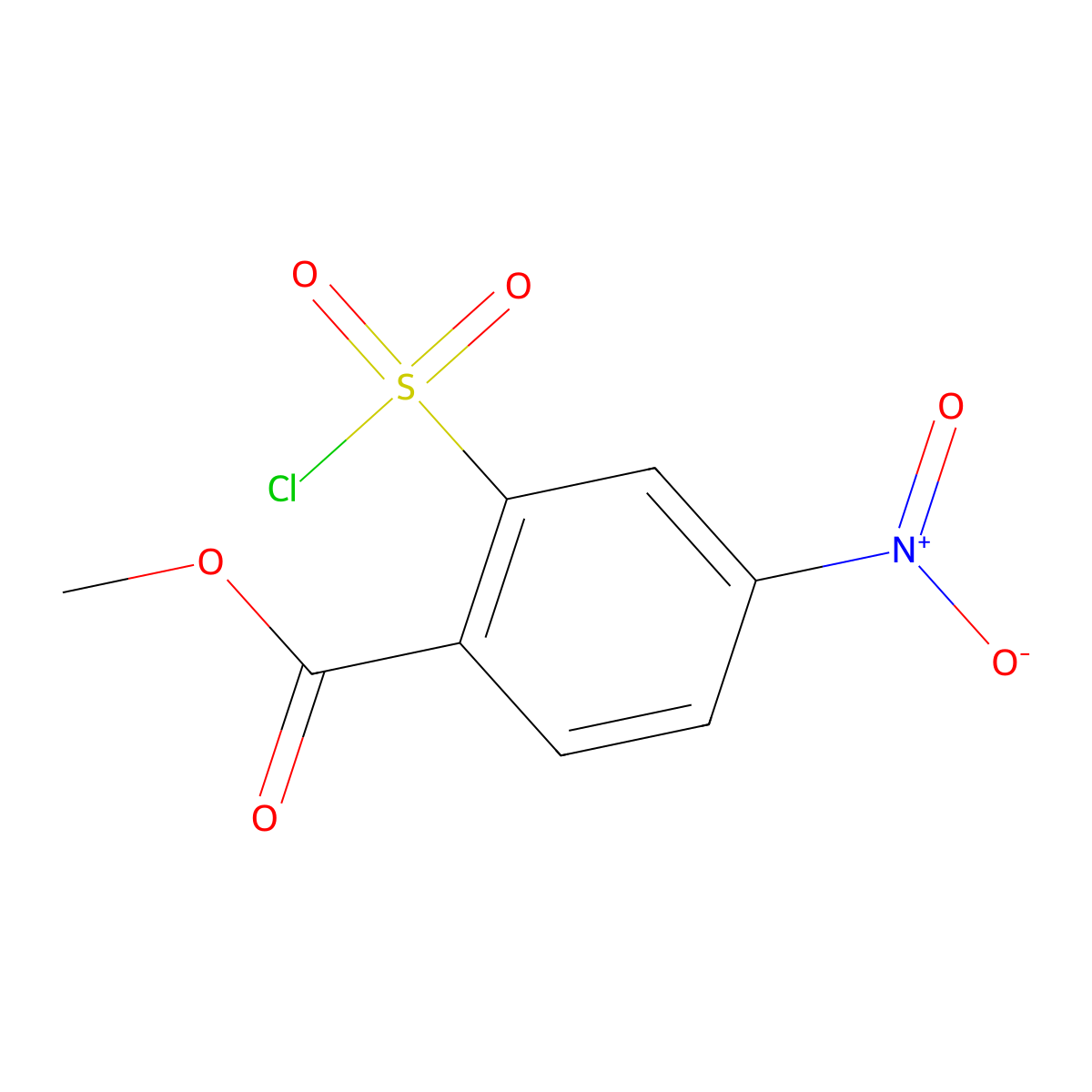 Methyl 2-(chlorosulfonyl)-4-nitrobenzoate molecular structure, CAS 154712-47-7