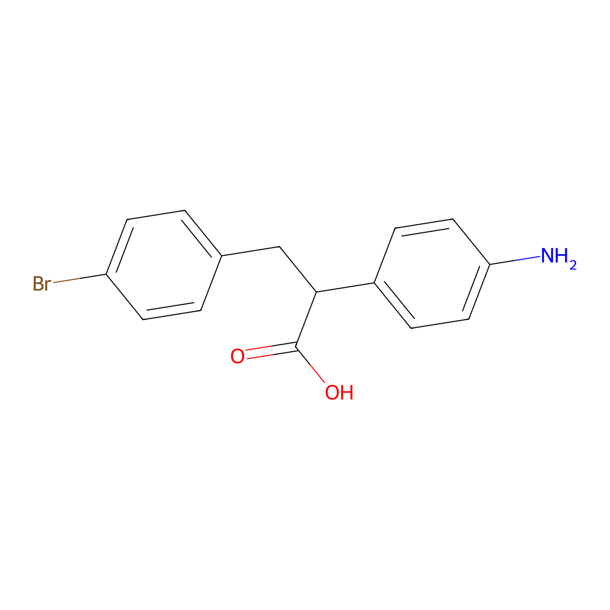 2-(4-Aminophenyl)-3-(4-bromophenyl)propanoic acid molecular structure, CAS 1547131-56-5