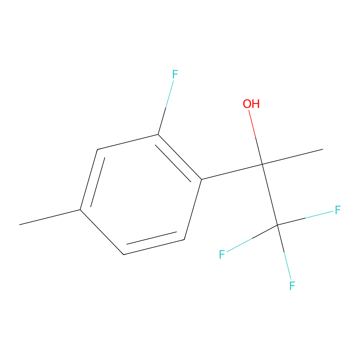 1,1,1-Trifluoro-2-(2-fluoro-4-methylphenyl)propan-2-ol molecular structure, CAS 1547138-62-4