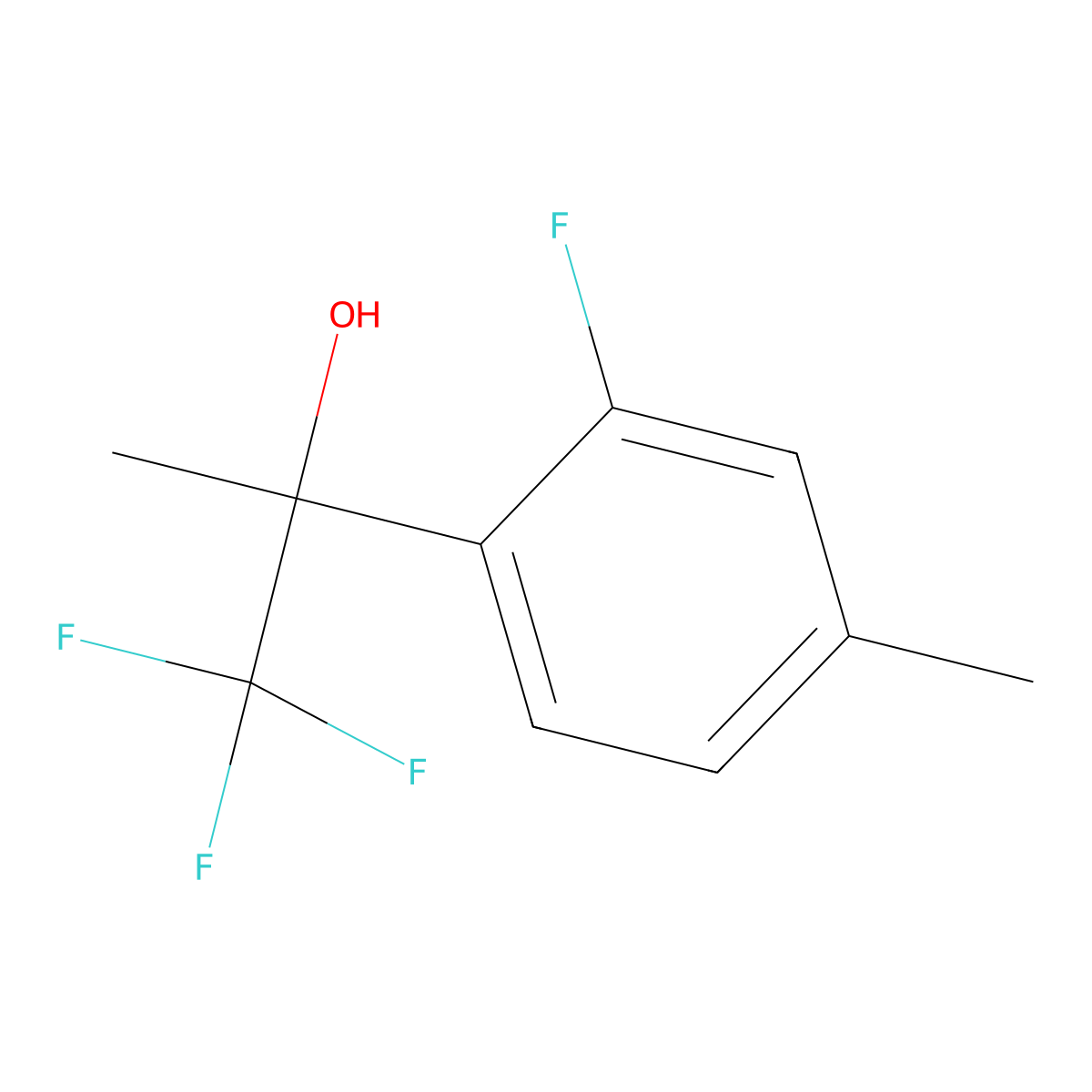 1,1,1-Trifluoro-2-(2-fluoro-4-methylphenyl)propan-2-ol molecular structure, CAS 1547138-62-4