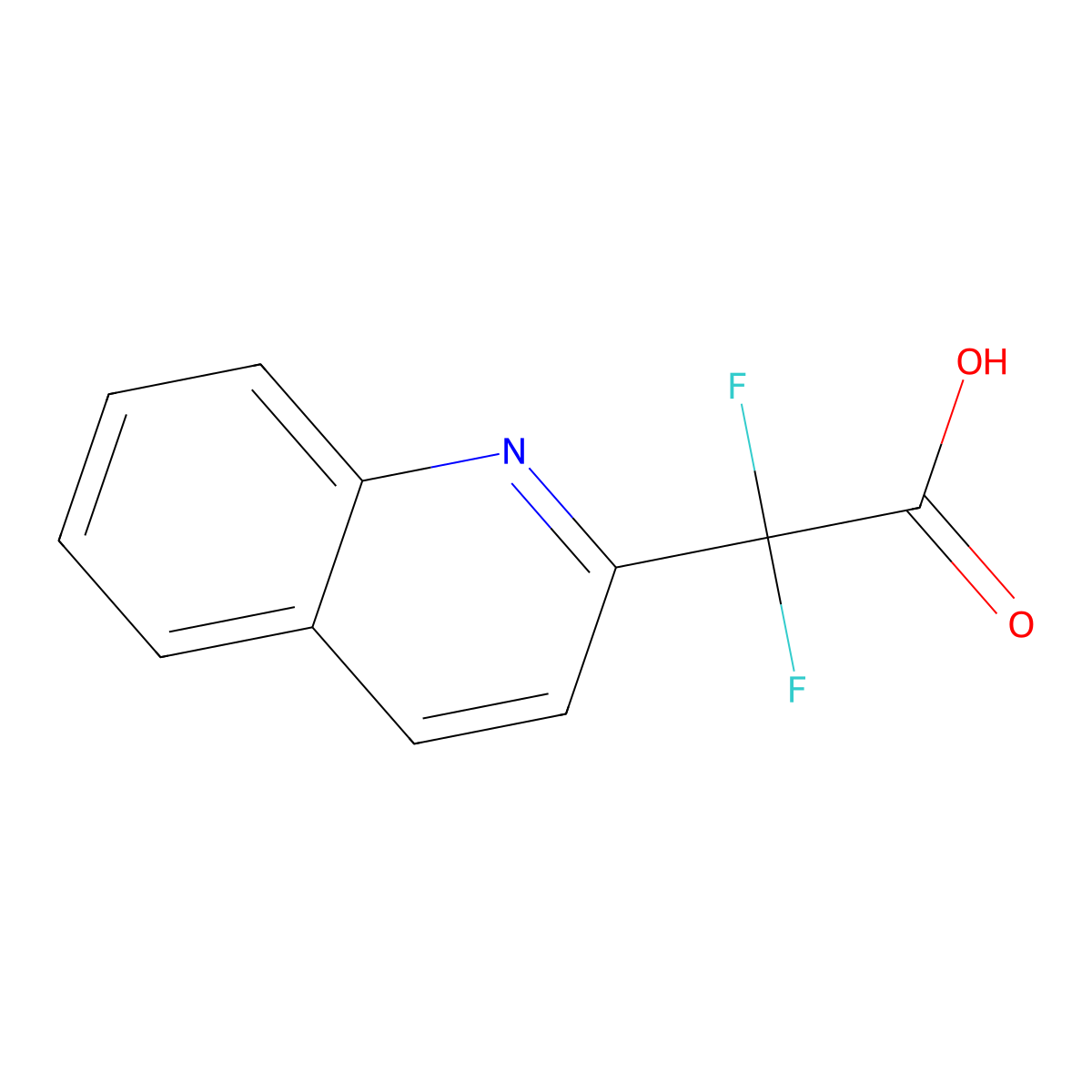 2,2-Difluoro-2-(quinolin-2-yl)acetic acid molecular structure, CAS 1547144-82-0