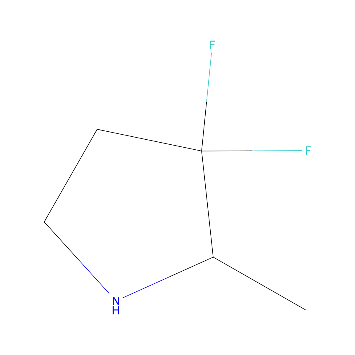 3,3-Difluoro-2-methylpyrrolidine molecular structure, CAS 1547145-03-8