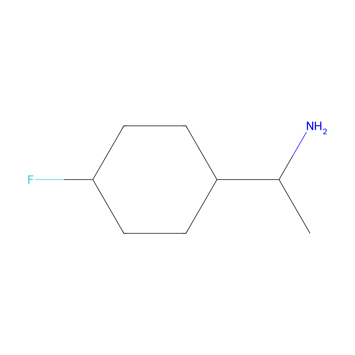 1-(4-Fluorocyclohexyl)ethan-1-amine molecular structure, CAS 1547145-28-7