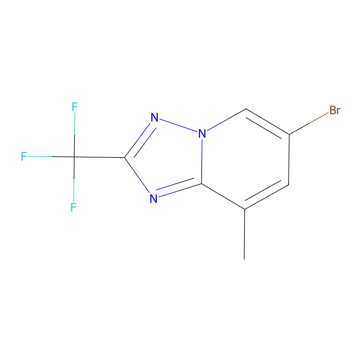 6-Bromo-8-methyl-2-(trifluoromethyl)-[1,2,4]triazolo[1,5-a]pyridine molecular structure, CAS 1547154-51-7