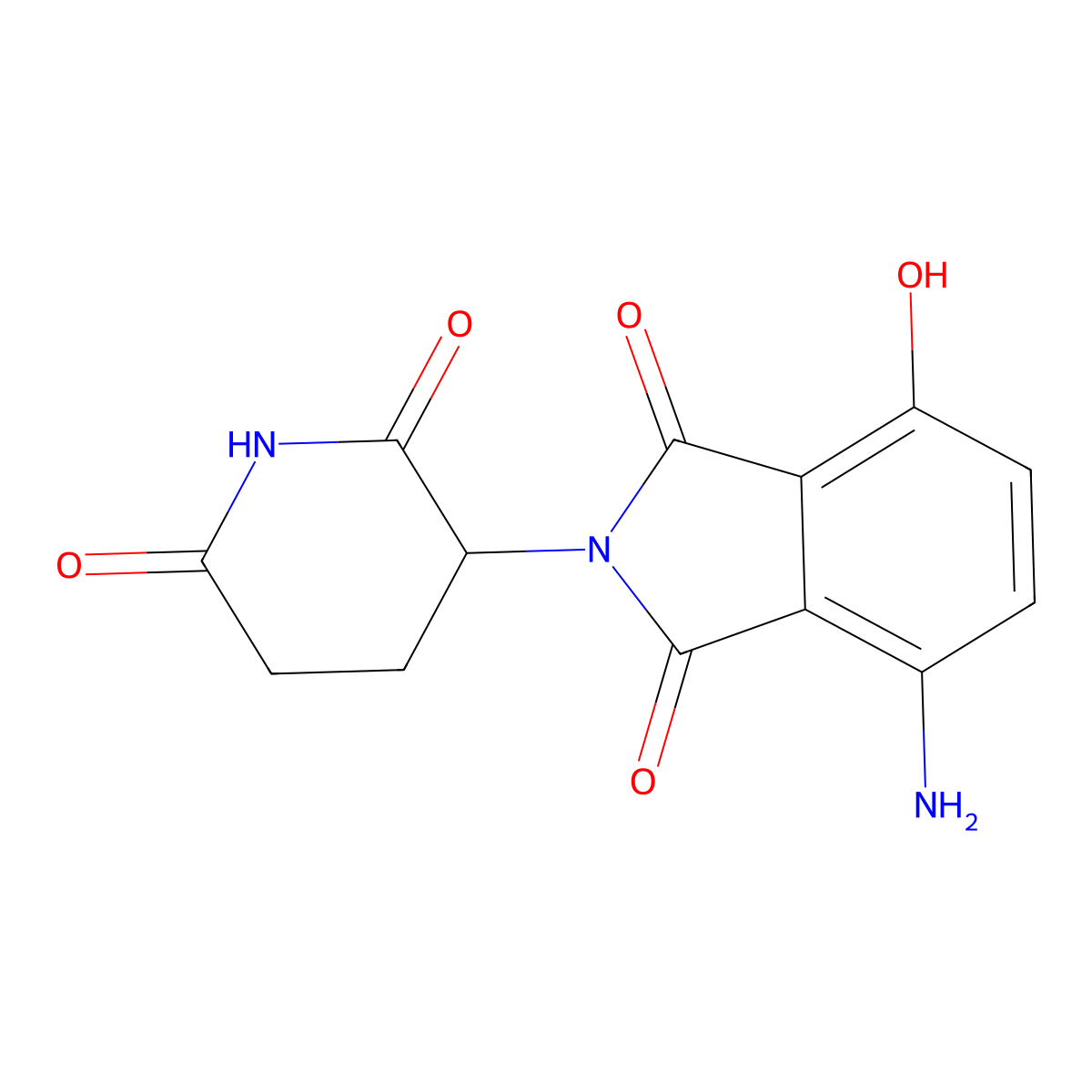 1H-Isoindole-1,3(2H)-dione, 4-amino-2-(2,6-dioxo-3-piperidinyl)-7-hydroxy- molecular structure, CAS 1547162-46-8