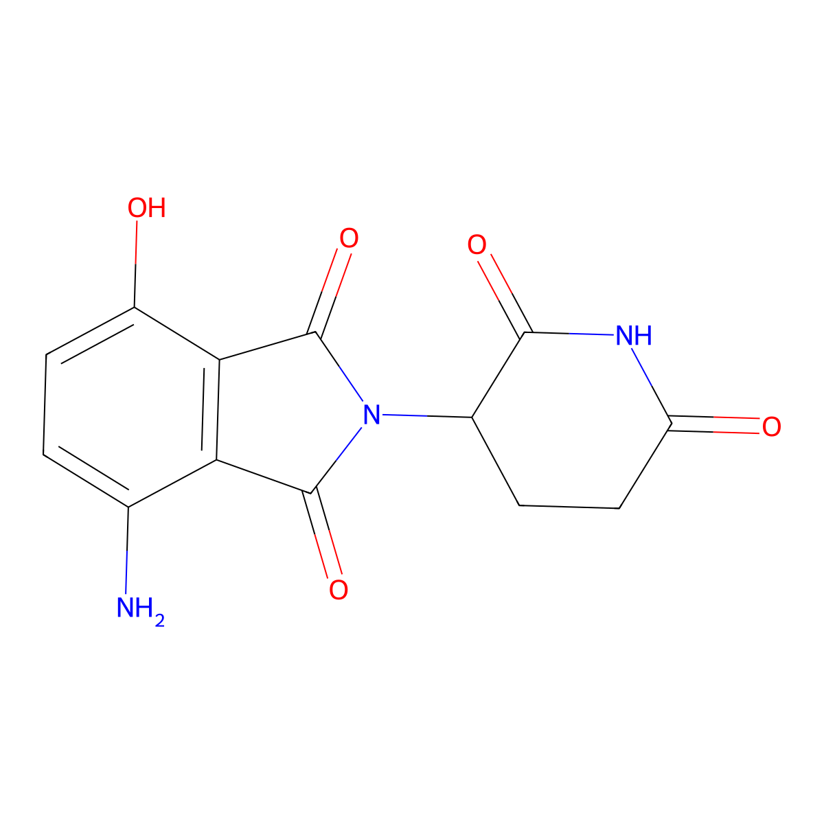 1H-Isoindole-1,3(2H)-dione, 4-amino-2-(2,6-dioxo-3-piperidinyl)-7-hydroxy- molecular structure, CAS 1547162-46-8