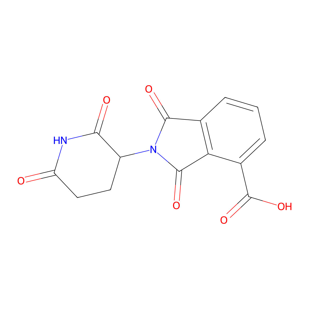 2-(2,6-Dioxopiperidin-3-yl)-1,3-dioxoisoindoline-4-carboxylic Acid molecular structure, CAS 1547163-38-1