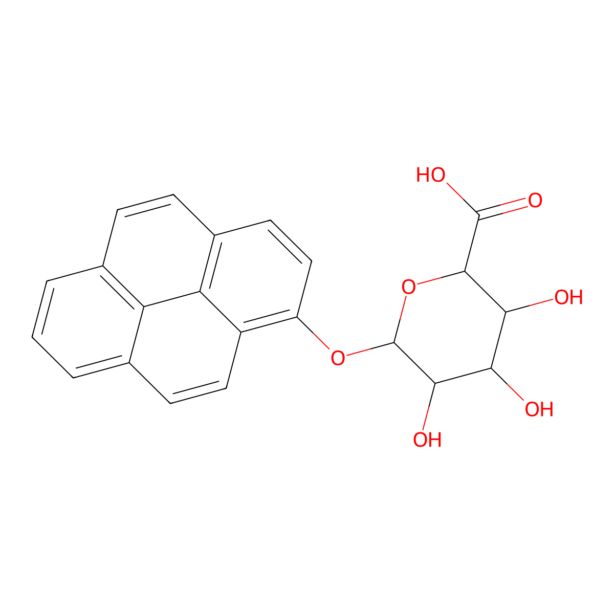 1-Hydroxypyrene glucuronide molecular structure, CAS 154717-05-2