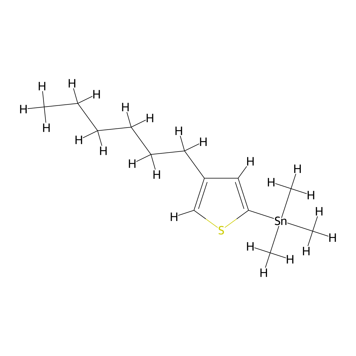 (4-Hexyl-2-thienyl)(trimethyl)stannane molecular structure, CAS 154717-22-3