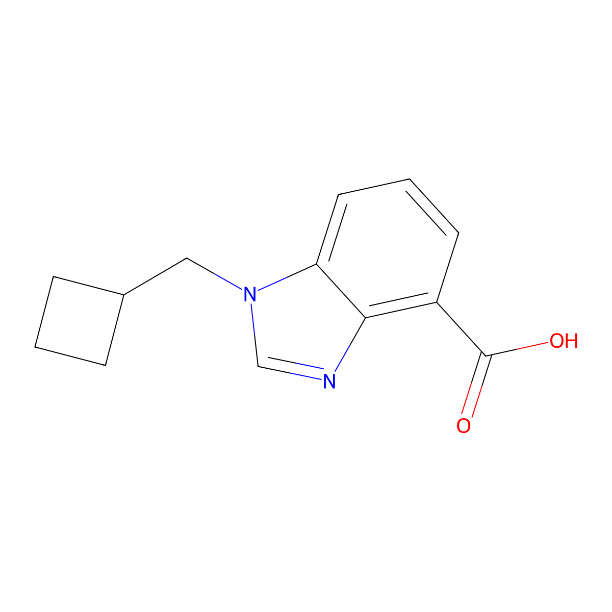 1-(cyclobutylmethyl)-1H-1,3-benzodiazole-4-carboxylic acid molecular structure, CAS 1547186-75-3