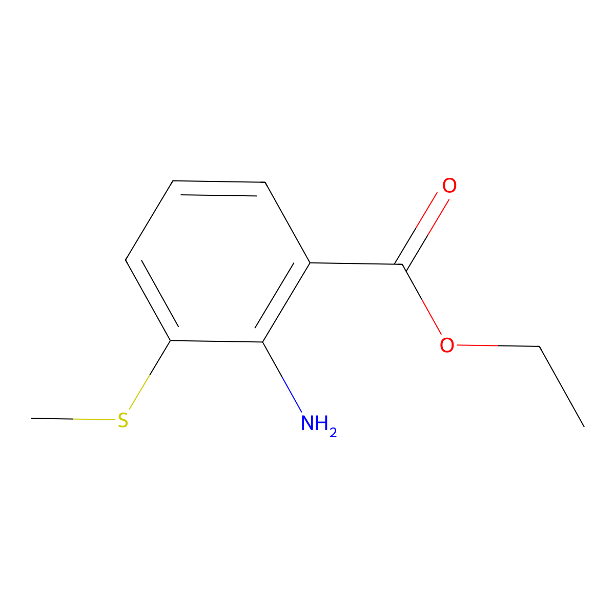 Ethyl 2-amino-3-(methylthio)benzoate molecular structure, CAS 1547190-74-8