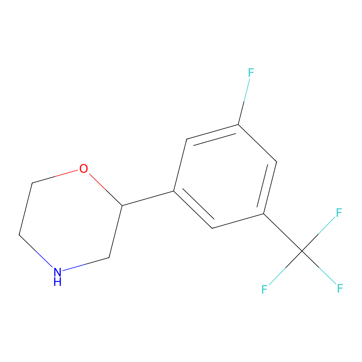 2-[3-Fluoro-5-(trifluoromethyl)phenyl]morpholine molecular structure, CAS 1547203-05-3