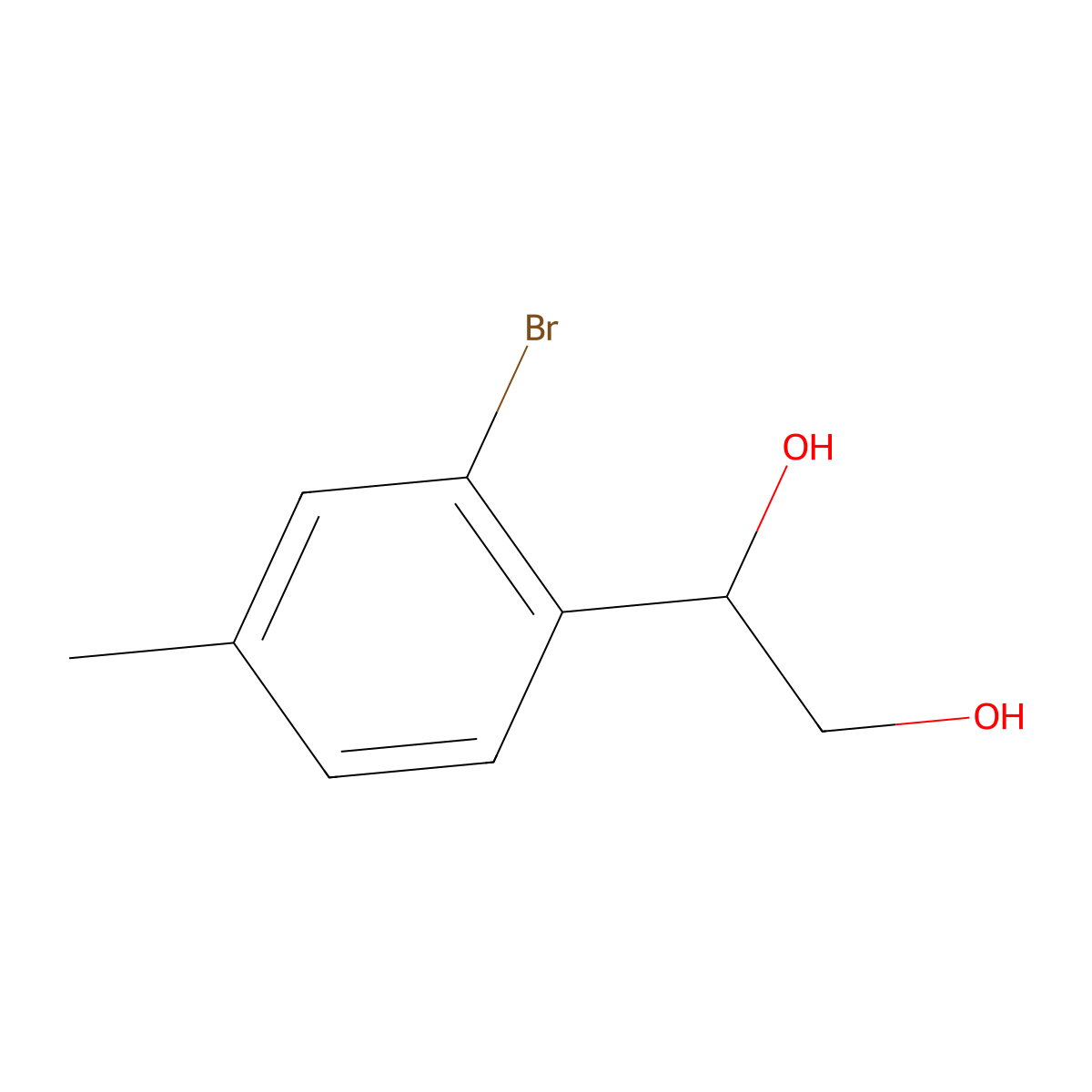1-(2-Bromo-4-methylphenyl)ethane-1,2-diol molecular structure, CAS 1547211-37-9