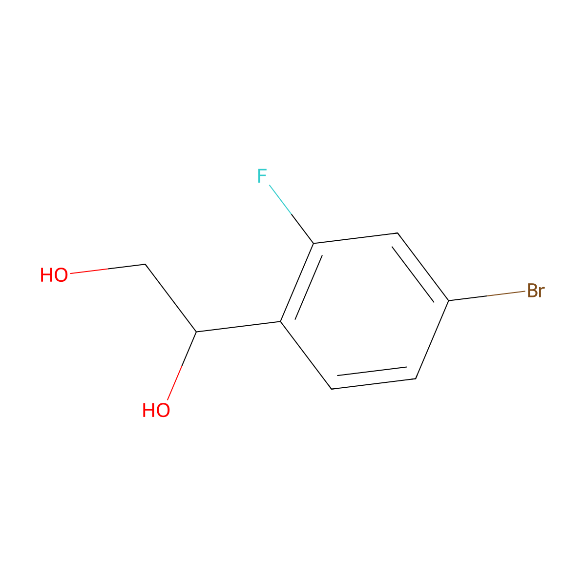 1-(4-Bromo-2-fluorophenyl)ethane-1,2-diol molecular structure, CAS 1547211-43-7