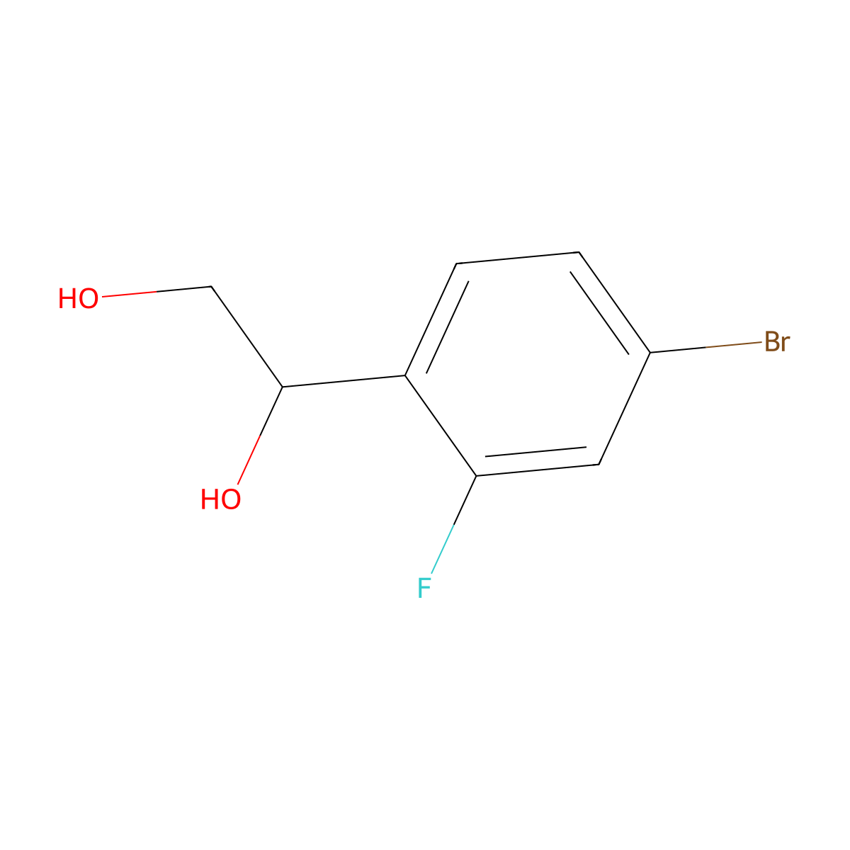 1-(4-Bromo-2-fluorophenyl)ethane-1,2-diol molecular structure, CAS 1547211-43-7