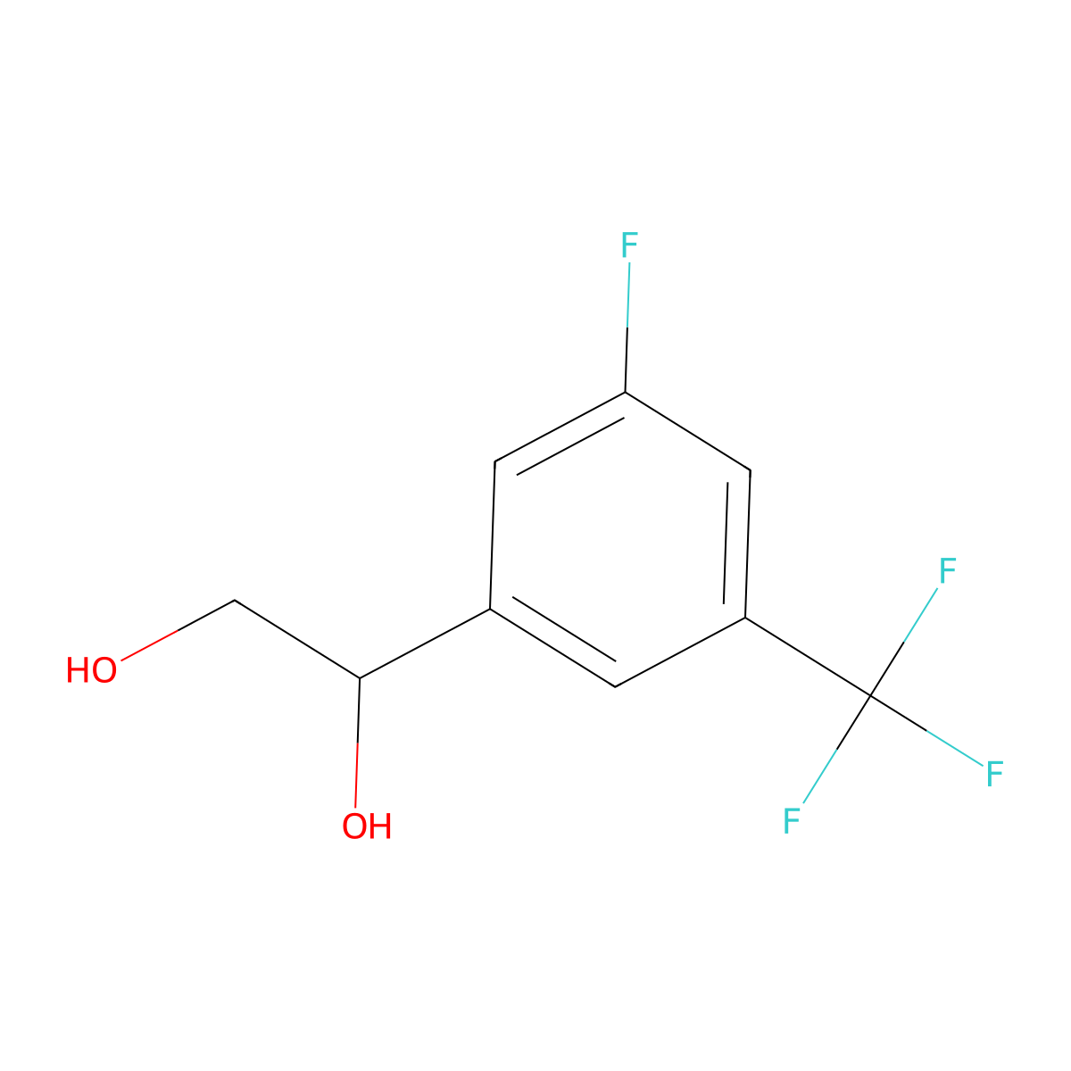 1-[3-Fluoro-5-(trifluoromethyl)phenyl]ethane-1,2-diol molecular structure, CAS 1547211-52-8