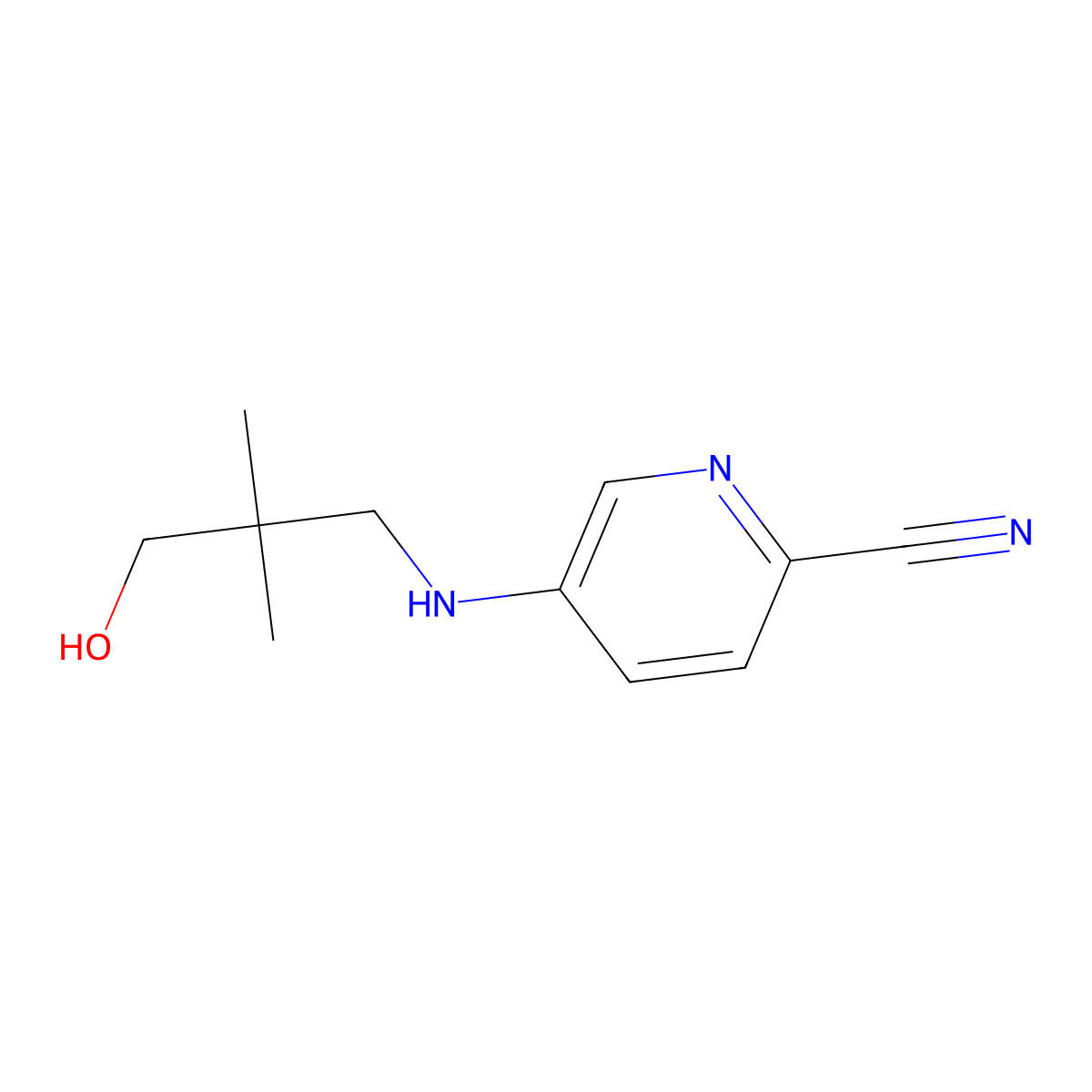 5-[(3-Hydroxy-2,2-dimethylpropyl)amino]pyridine-2-carbonitrile molecular structure, CAS 1547235-18-6