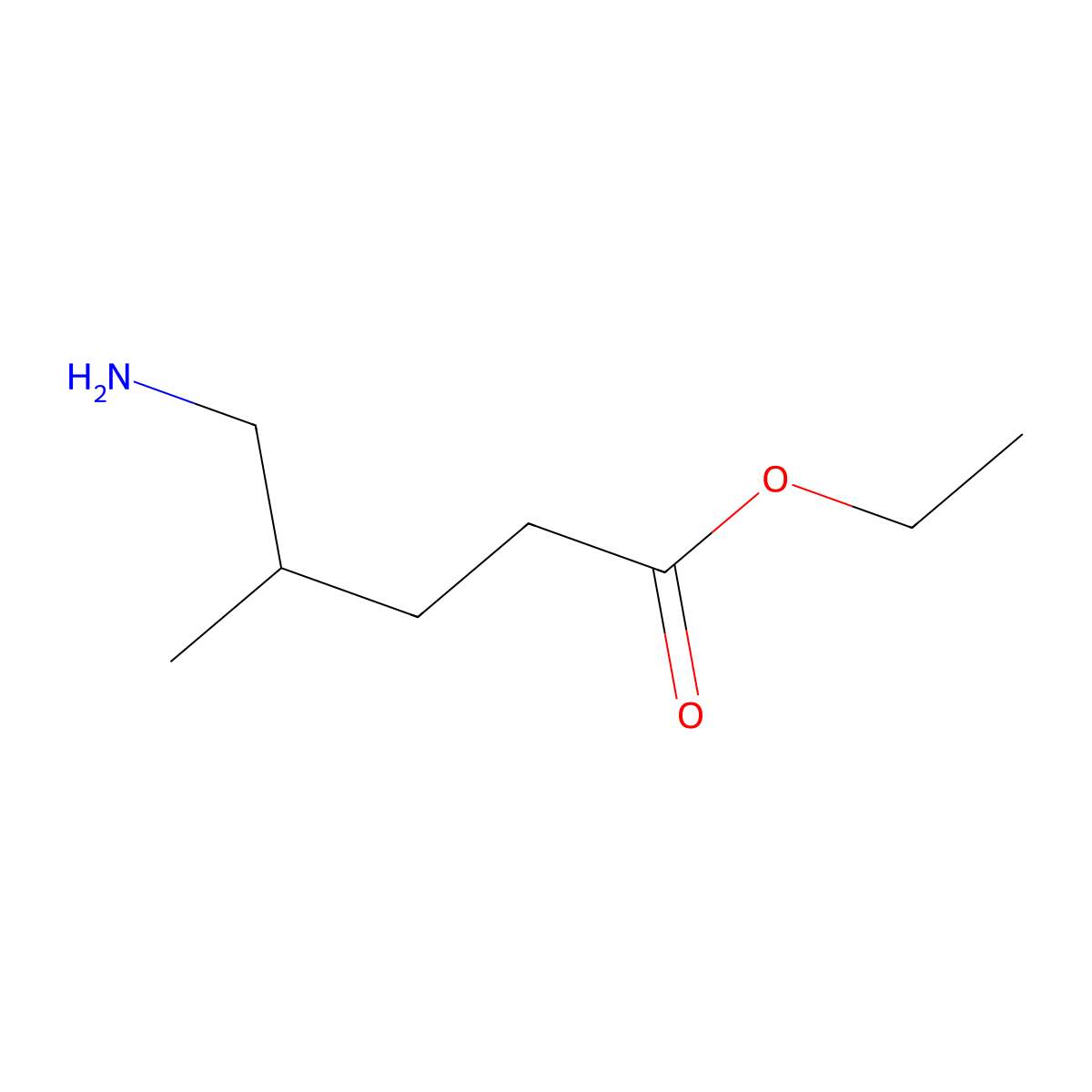 Ethyl 5-amino-4-methylpentanoate molecular structure, CAS 1547247-99-3