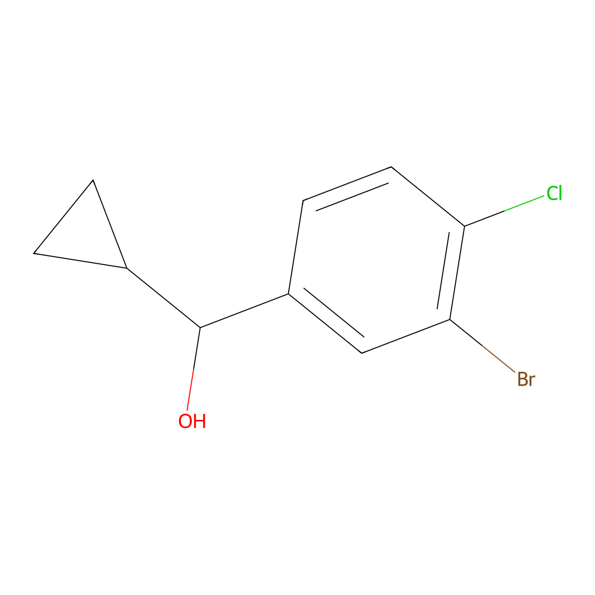 3-Bromo-4-chloro-alpha-cyclopropylbenZenemethanol molecular structure, CAS 1547260-07-0