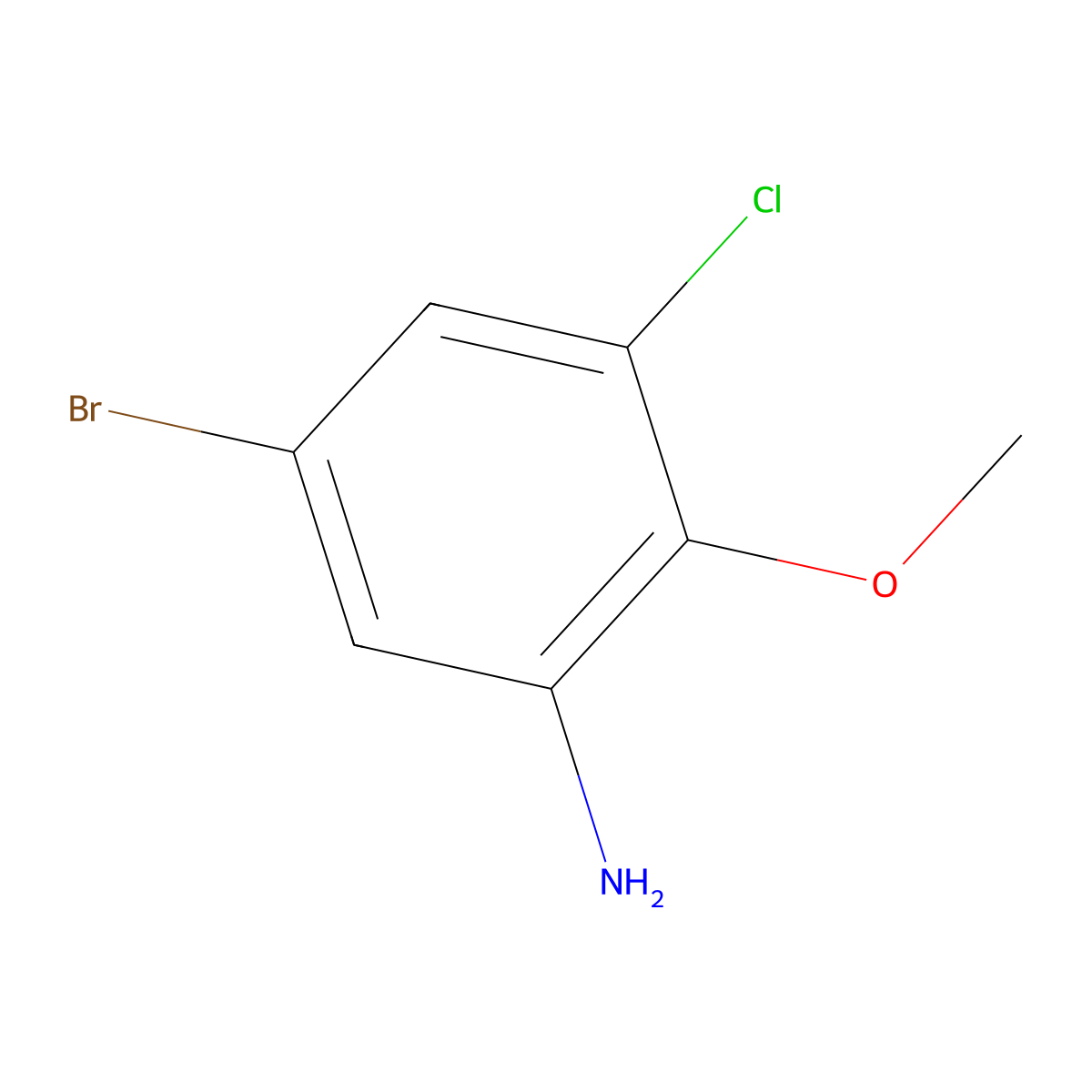 5-Bromo-3-chloro-2-methoxyaniline molecular structure, CAS 1547274-38-3