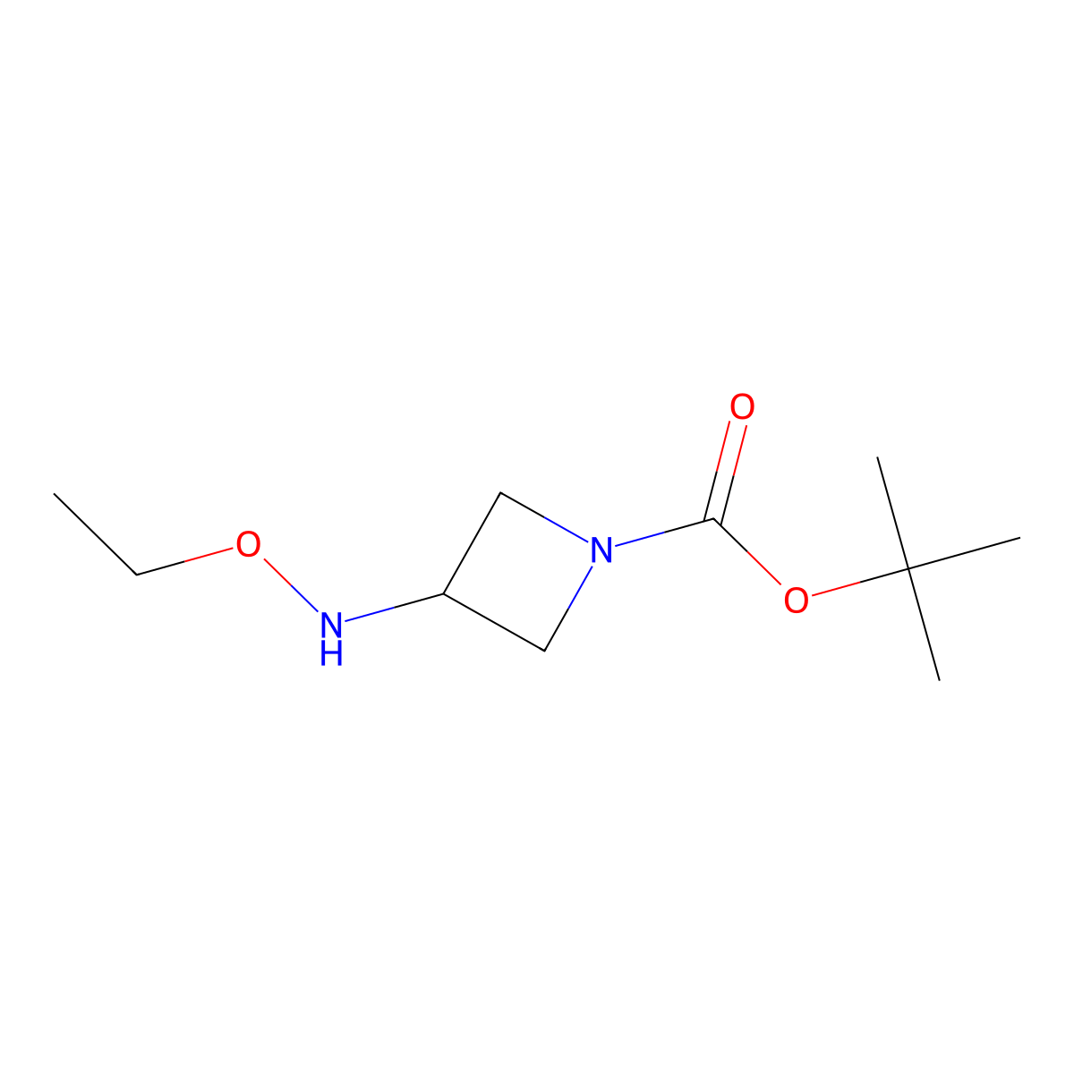 Tert-butyl 3-(ethoxyamino)azetidine-1-carboxylate molecular structure, CAS 1547277-22-4