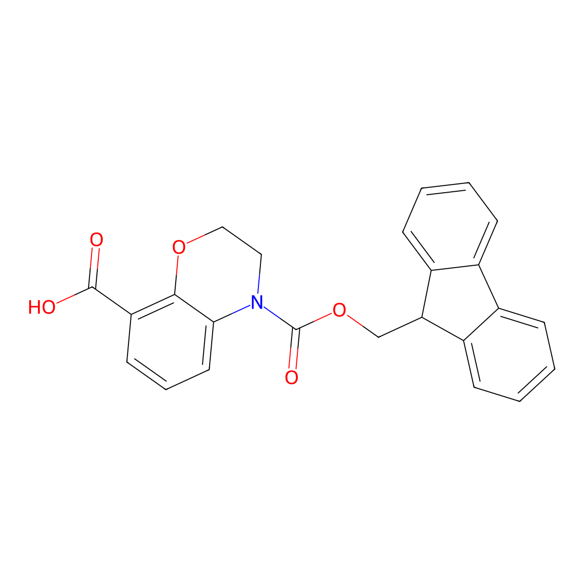 4-{[(9H-fluoren-9-yl)methoxy]carbonyl}-3,4-dihydro-2H-1,4-benzoxazine-8-carboxylic acid molecular structure, CAS 1547285-79-9