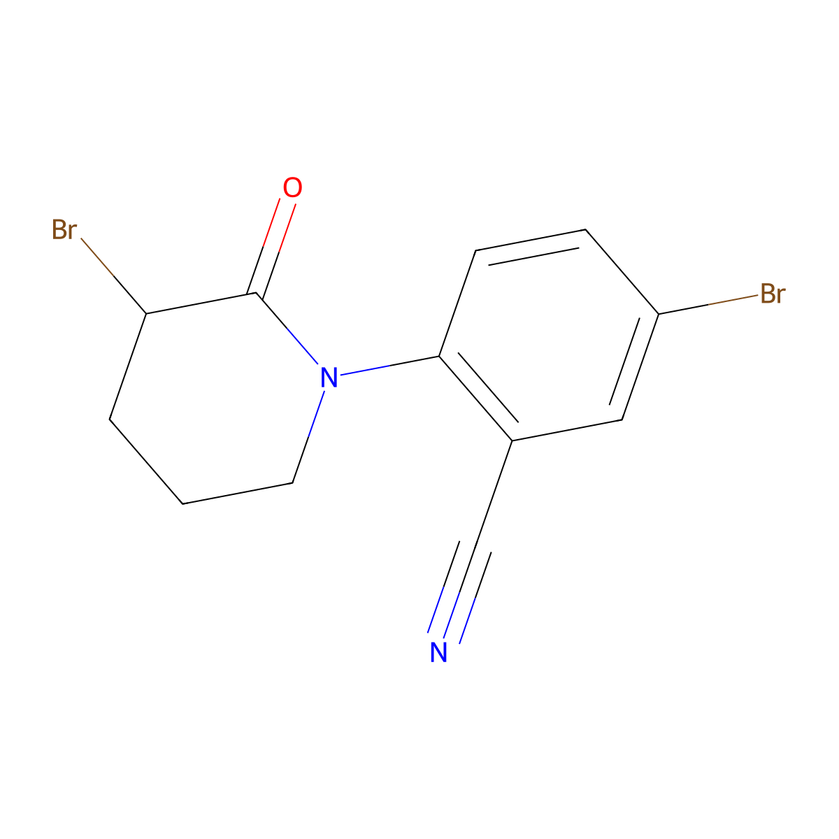 5-Bromo-2-(3-bromo-2-oxopiperidin-1-yl)benzonitrile molecular structure, CAS 1547289-32-6