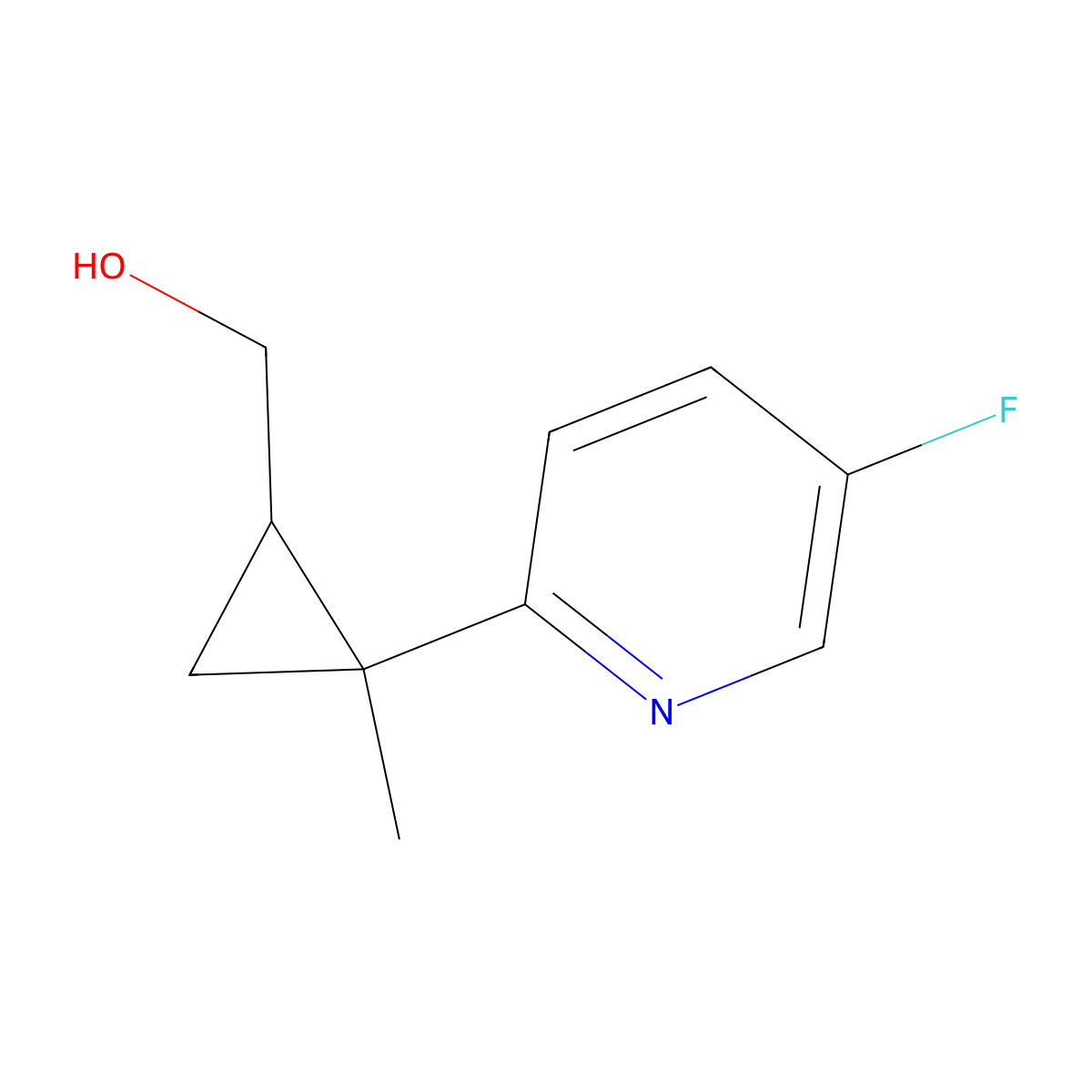 [2-(5-Fluoropyridin-2-yl)-2-methylcyclopropyl]methanol molecular structure, CAS 1547299-38-6