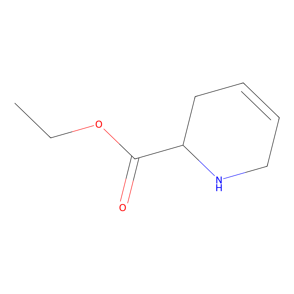 Ethyl 1,2,3,6-tetrahydropyridine-2-carboxylate molecular structure, CAS 154731-79-0