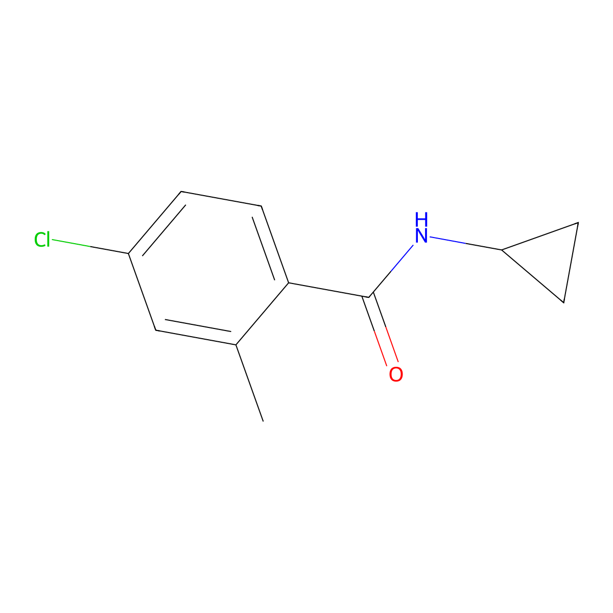 4-chloro-N-cyclopropyl-2-methylbenzamide molecular structure, CAS 1547333-80-1
