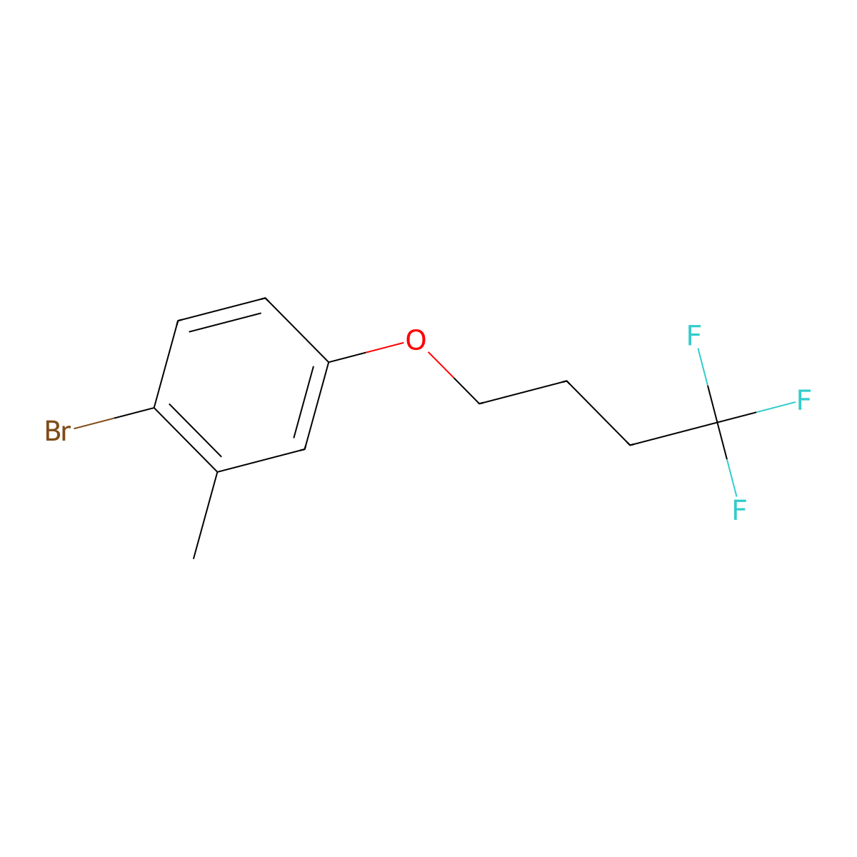 1-Bromo-2-methyl-4-(4,4,4-trifluorobutoxy)benzene molecular structure, CAS 1547364-96-4