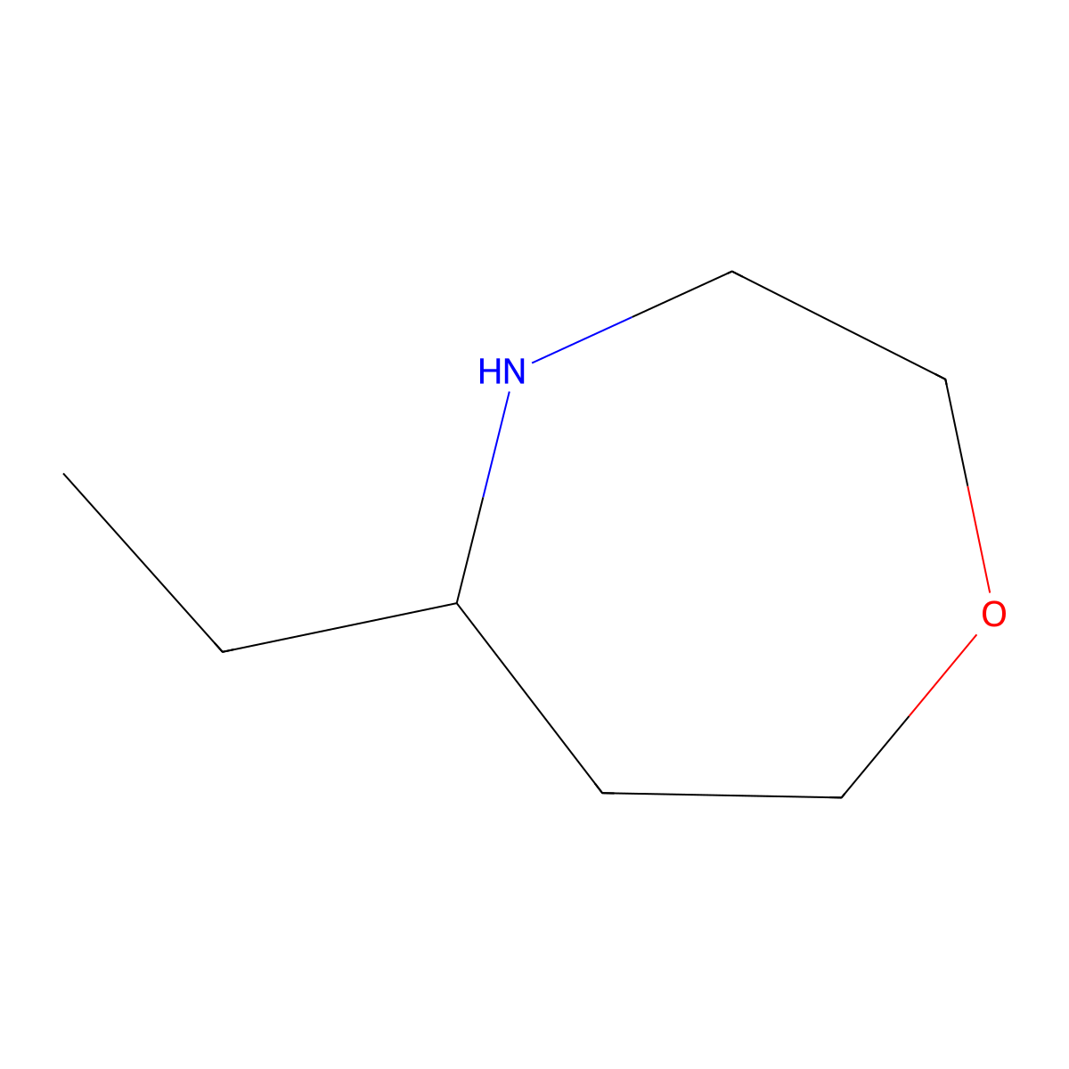 5-Ethyl-1,4-oxazepane molecular structure, CAS 1547366-25-5