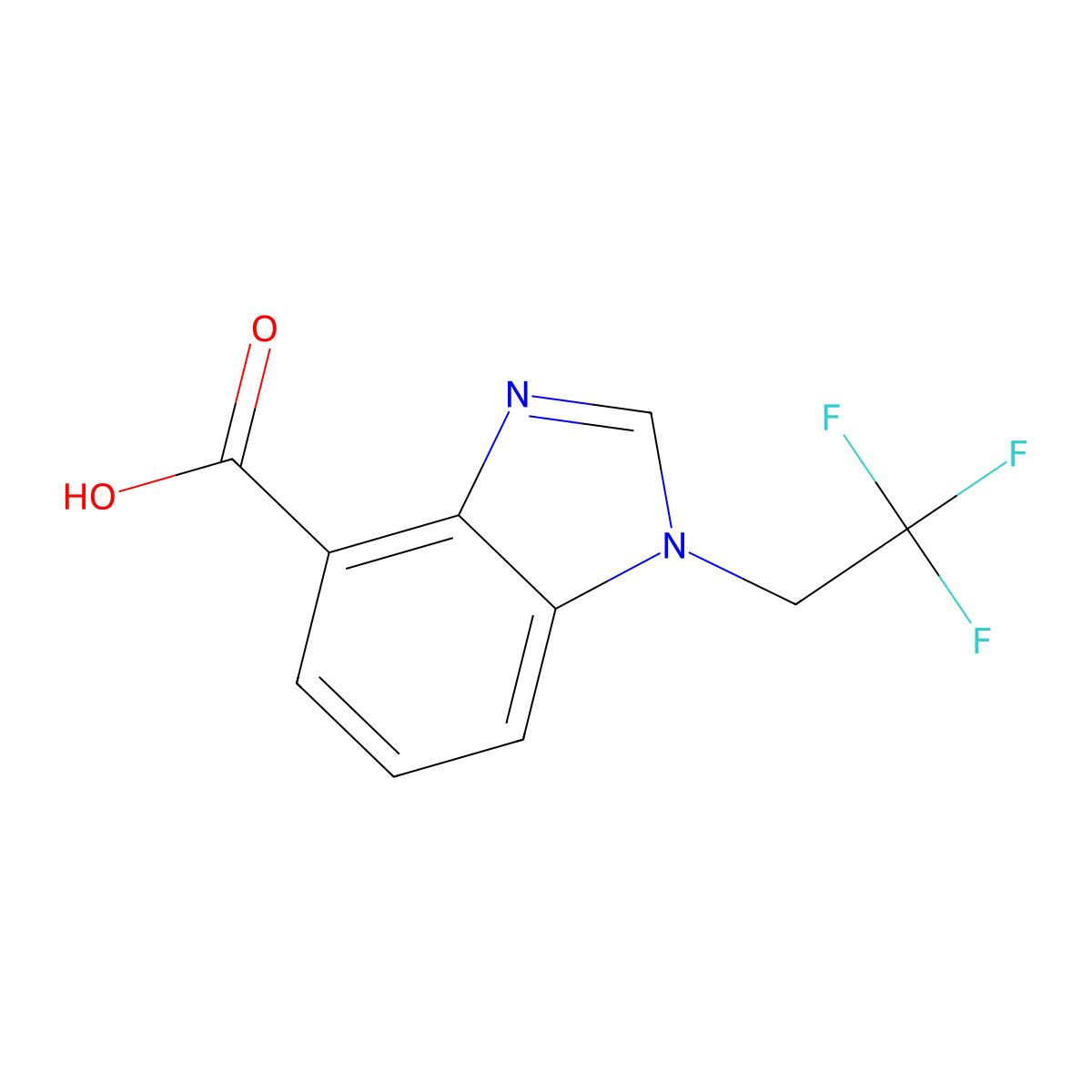 1-(2,2,2-trifluoroethyl)-1H-benzo[d]imidazole-4-carboxylic acid molecular structure, CAS 1547369-15-2