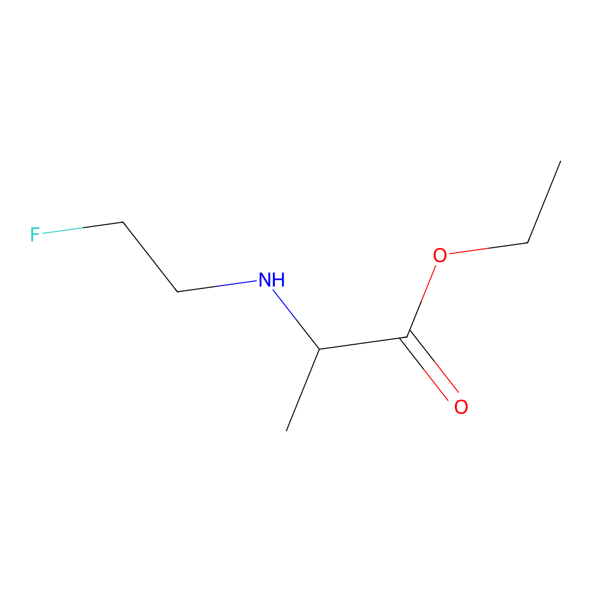 Ethyl 2-[(2-fluoroethyl)amino]propanoate molecular structure, CAS 1547396-59-7